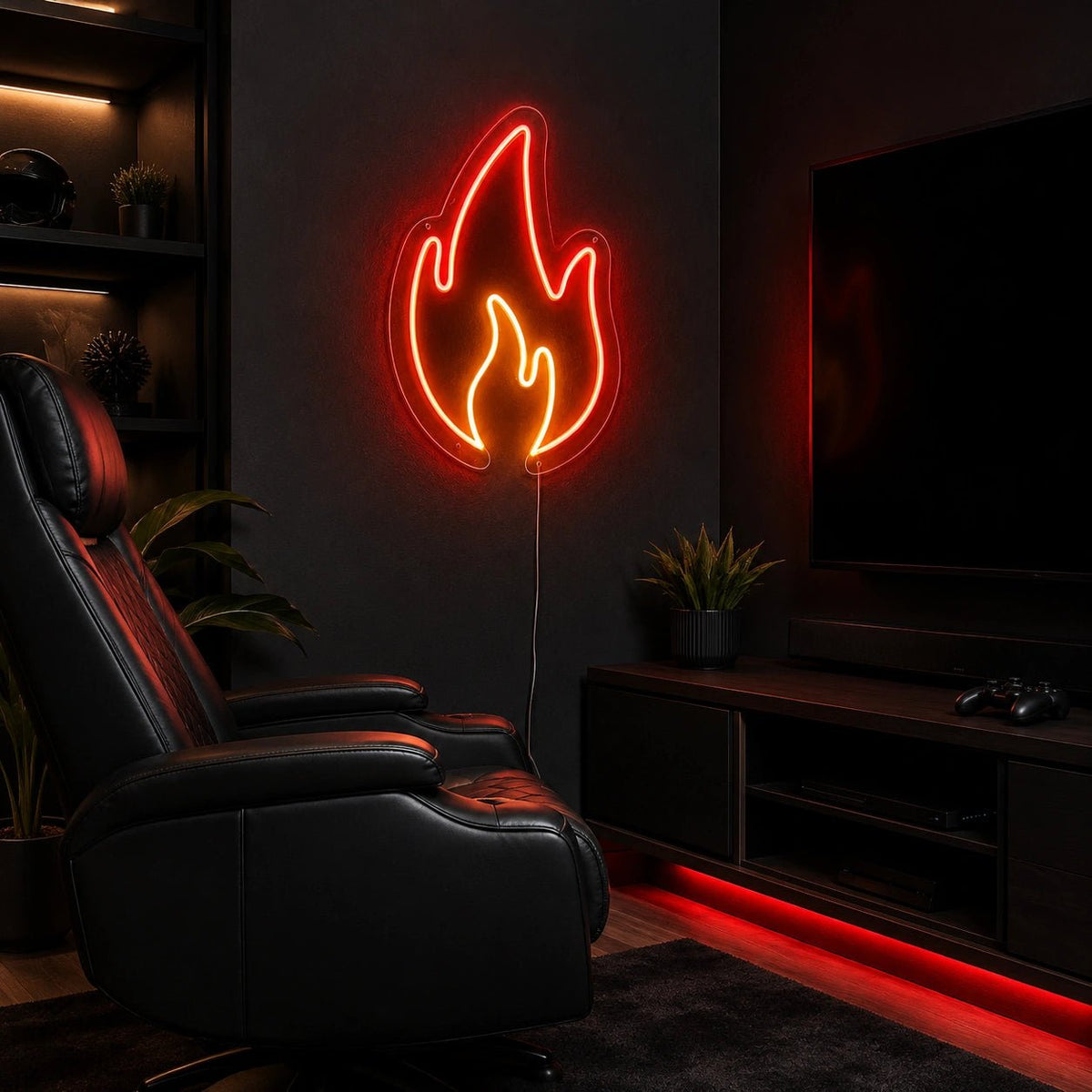 Flame Outline Man Cave LED Neon Sign - Shineneon