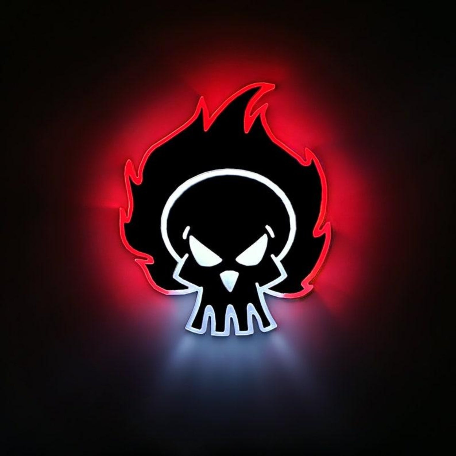 Flame Skull Red White Blue Led Neon Sign For Indoor Gothic Decor | Shineneon