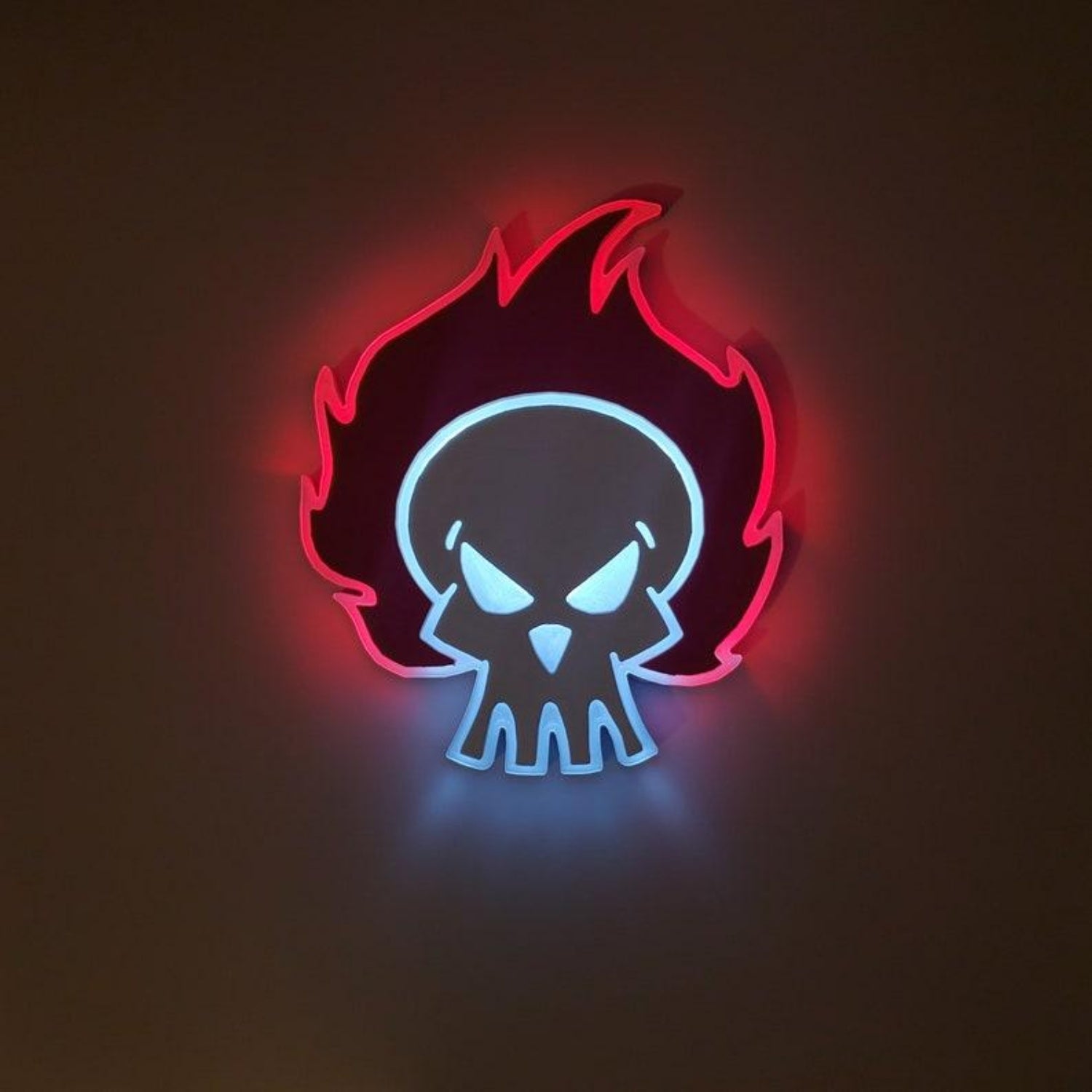 Flame Skull Red White Blue Led Neon Sign For Indoor Gothic Decor | Shineneon