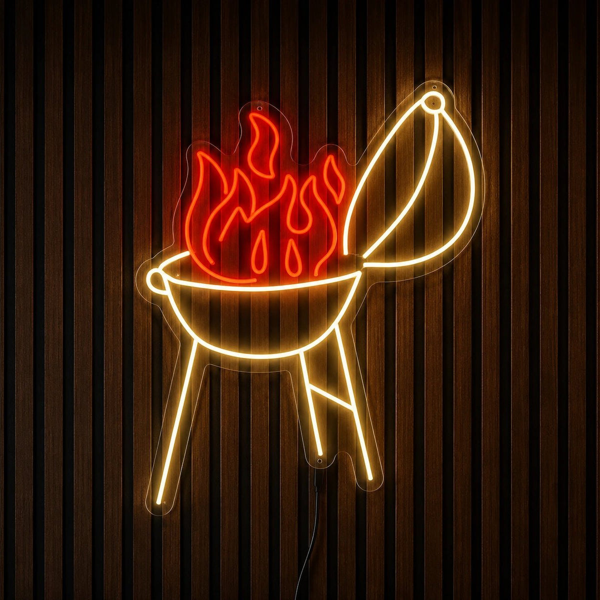 Flaming BBQ Grill LED Neon Sign - Shineneon