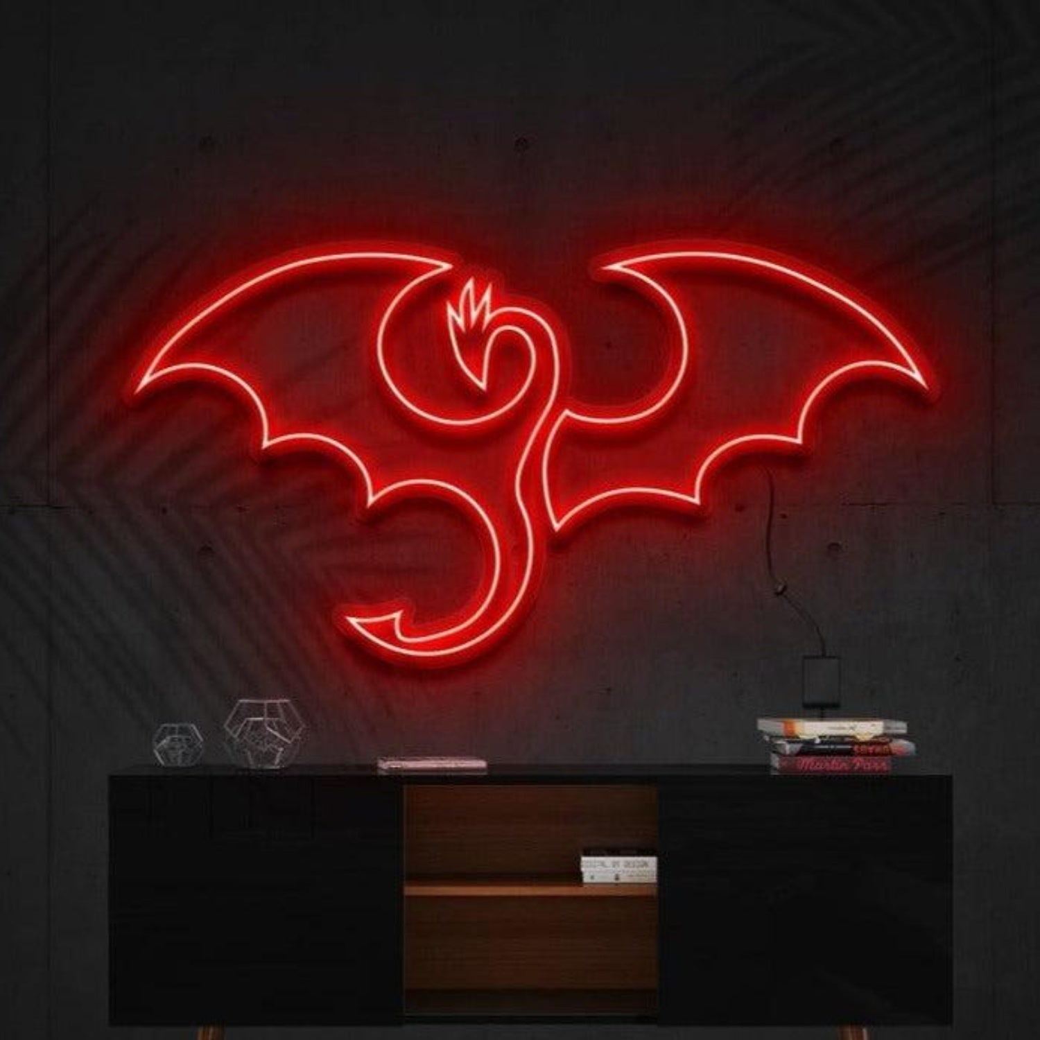 Flaming Dragon Blue Purple Bat Led Neon Sign For Gothic Bar Halloween Decor | Shineneon