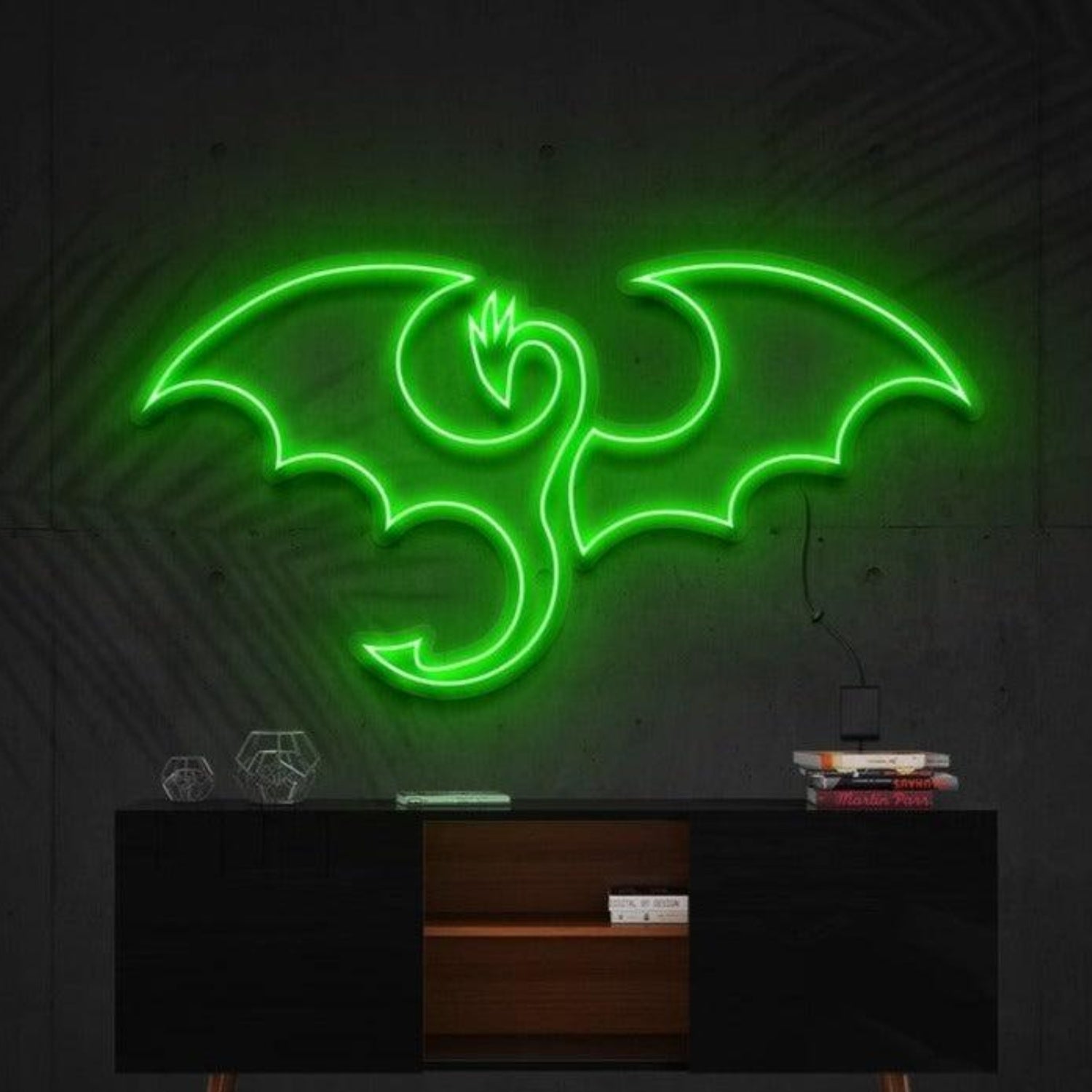 Flaming Dragon Blue Purple Bat Led Neon Sign For Gothic Bar Halloween Decor | Shineneon