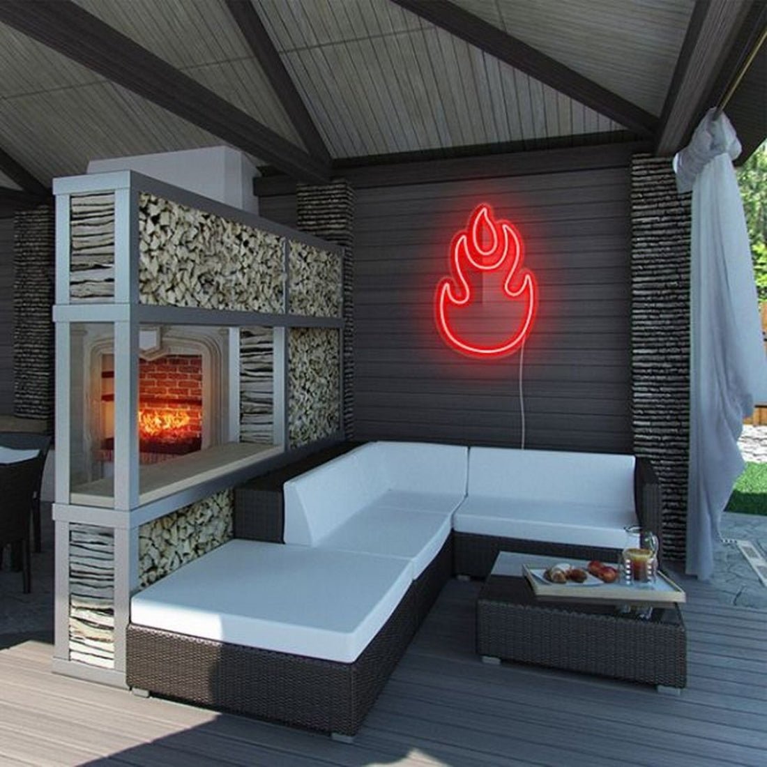 Flaming Fire Led Sign Business Neon Sign - Shineneon