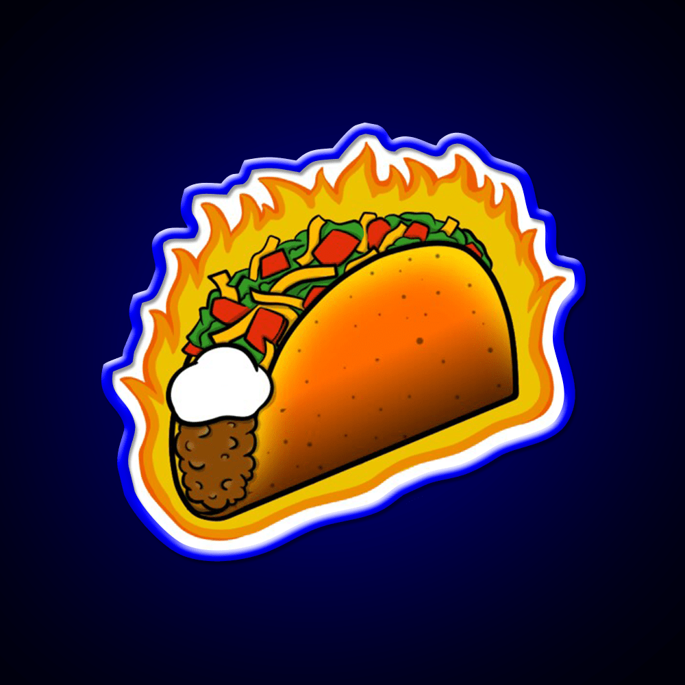 Flaming Hot Taco Fast Food Led Neon Sign For Burger Place Rgb Color - Shineneon