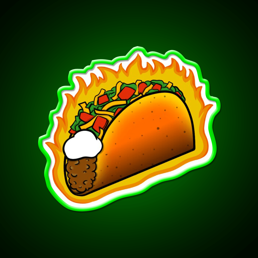 Flaming Hot Taco Led Neon Sign Mexican Food Sign Rgb Color - Shineneon