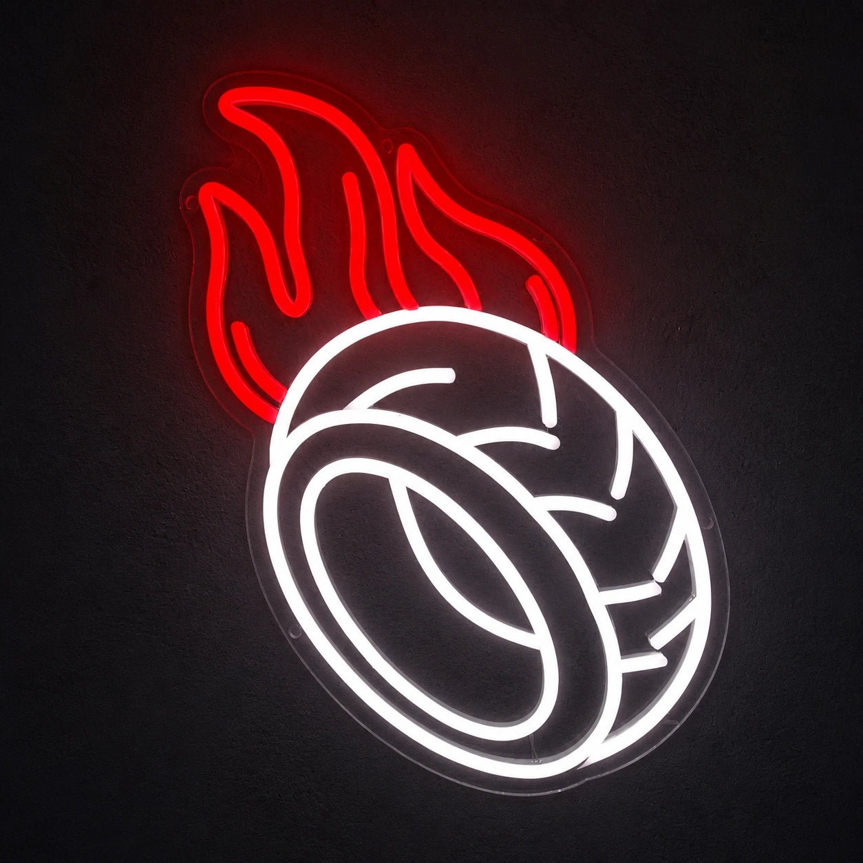 Flaming Tire Vintage LED Neon Sign - Shineneon