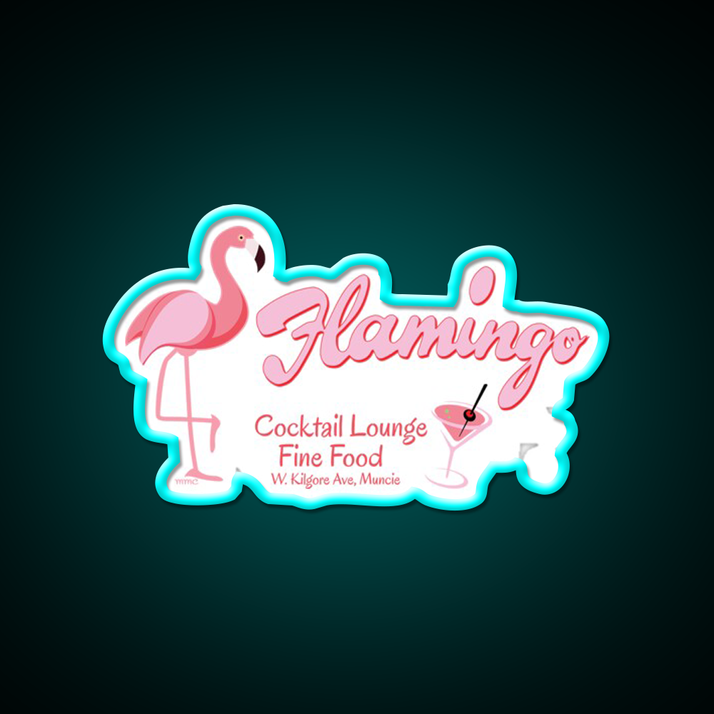 Flamingo Cocktail Lounge Cocktail Bar Decor Led Neon Sign Rgb Color - Size and dimension reference