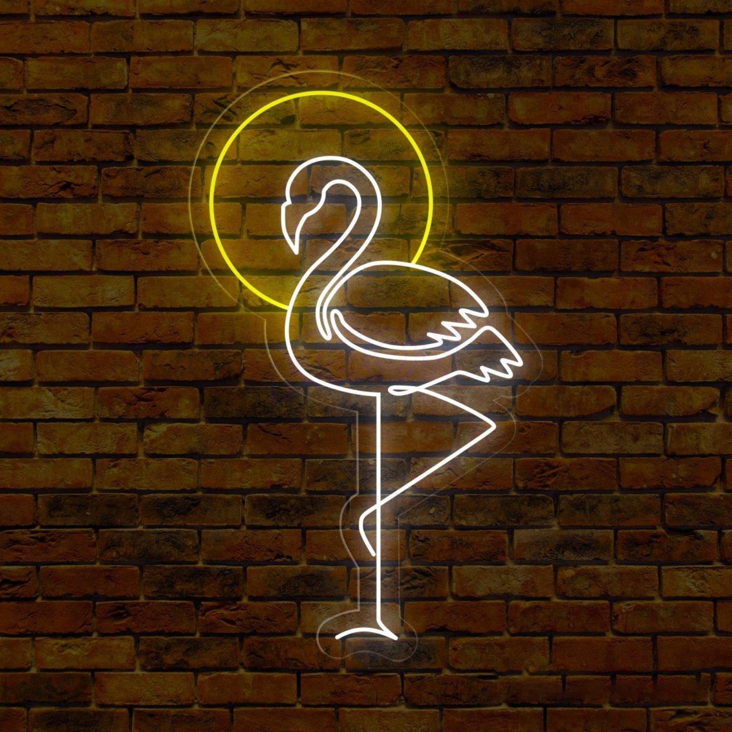 Flamingo Sun Blue Yellow Ring Led Neon Sign For Commercial Home Decor | Shineneon