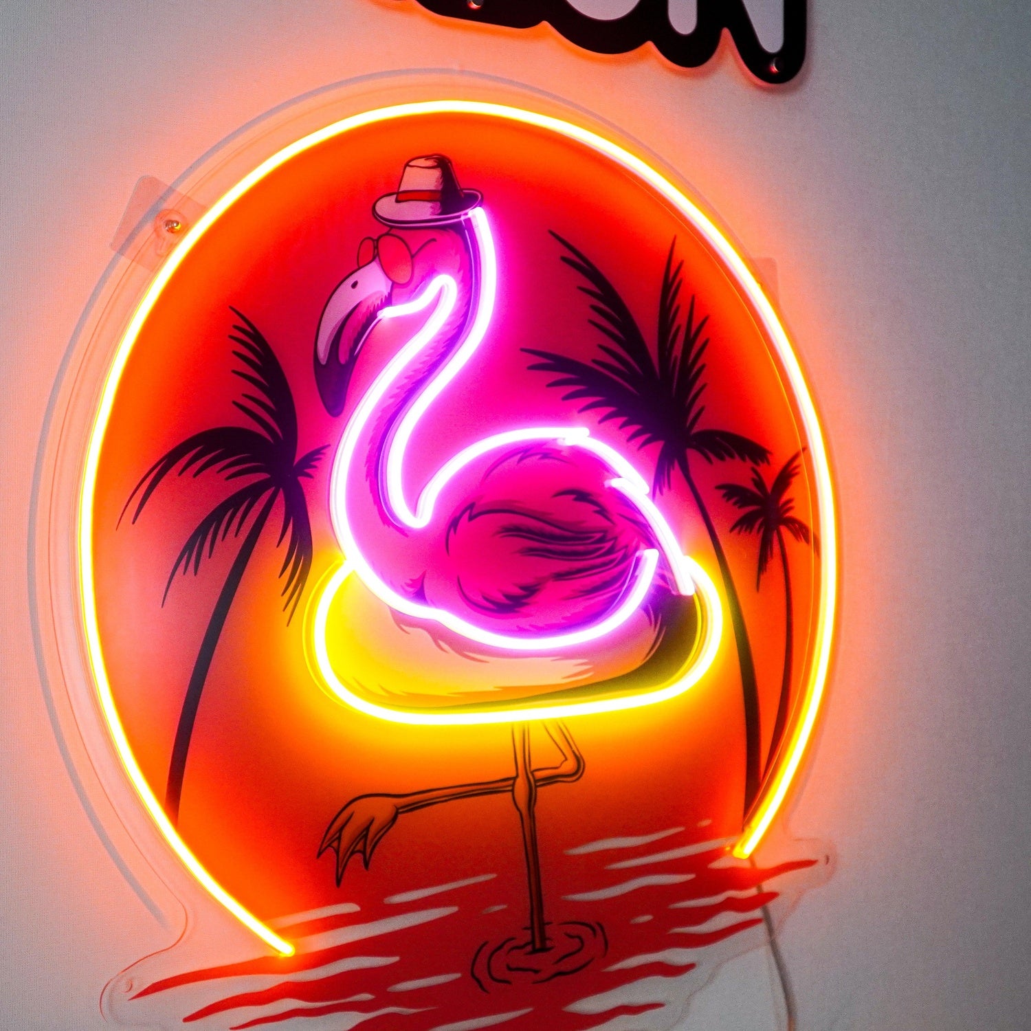 Flamingo Tropical Summer Uv Printed Led Neon Sign For Living Room Wall Decor | Shineneon