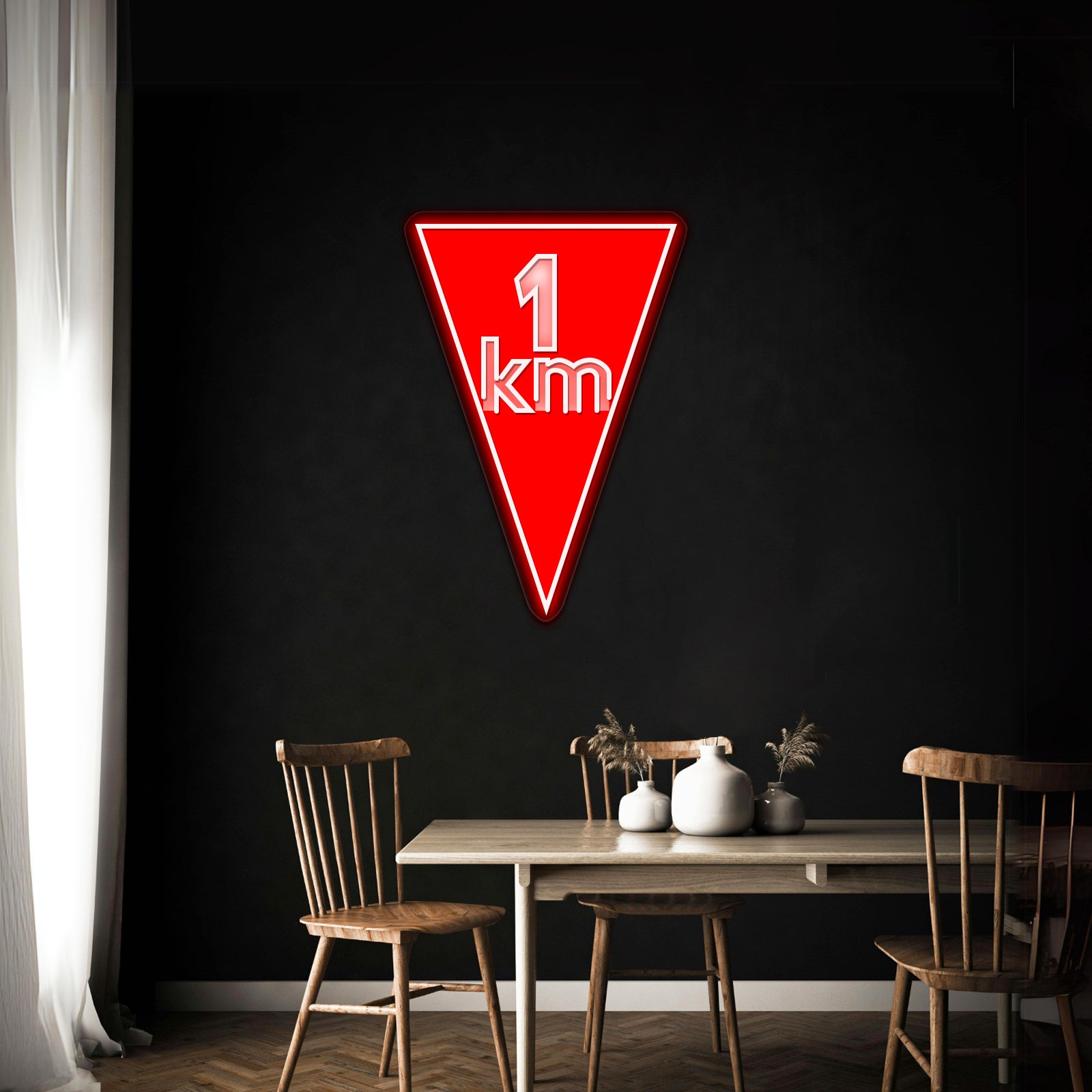 Flamme Rouge Artwork Personalized Light Up Sign - Custom LED neon sign front view