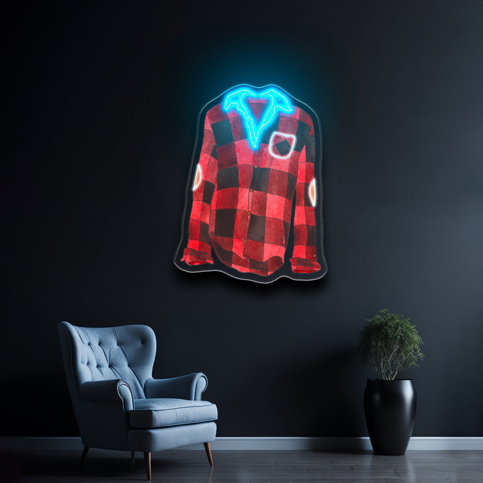 Flannel Shirt Cozy Vibes Neon Signs For Sale