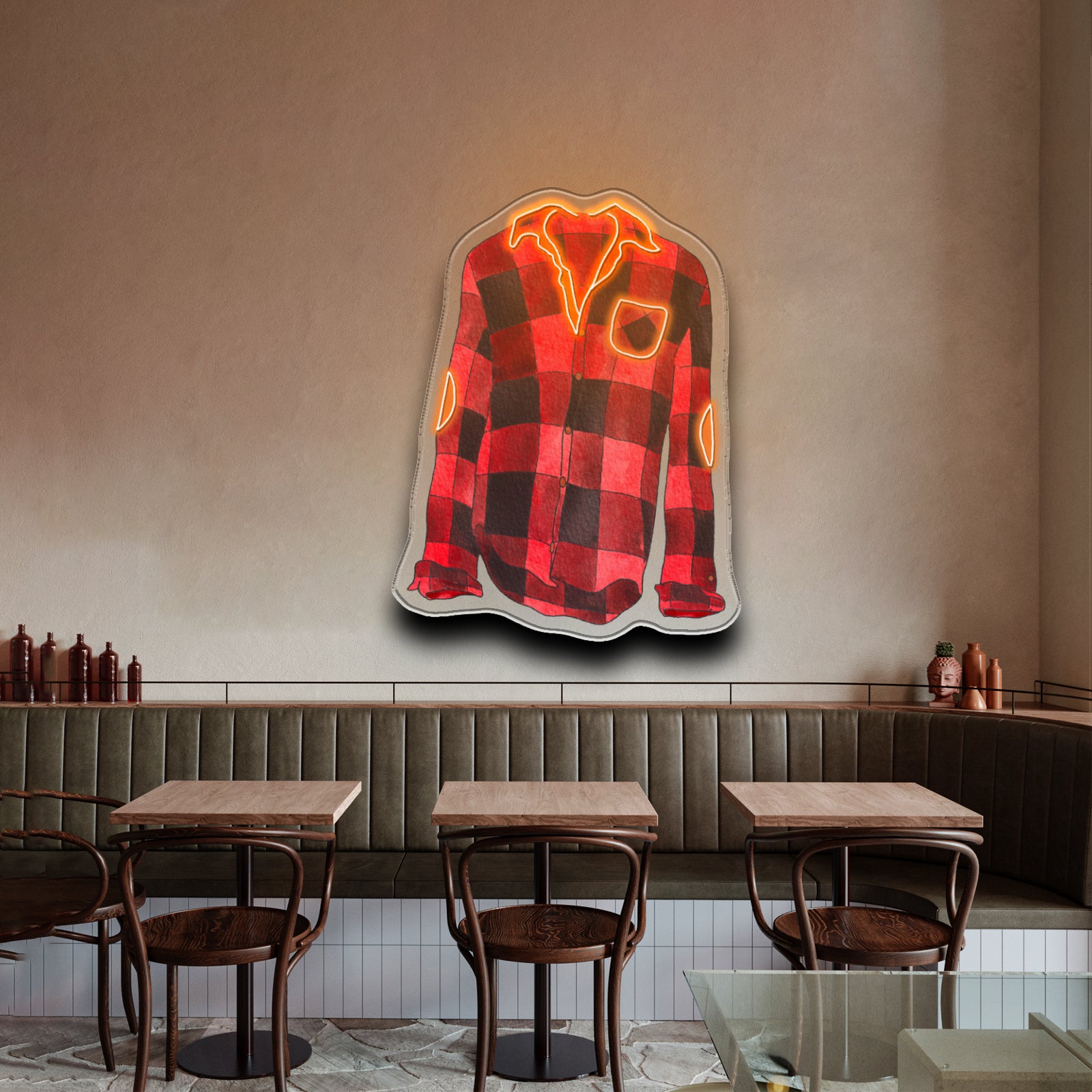 Flannel Shirt Cozy Vibes Neon Signs For Sale
