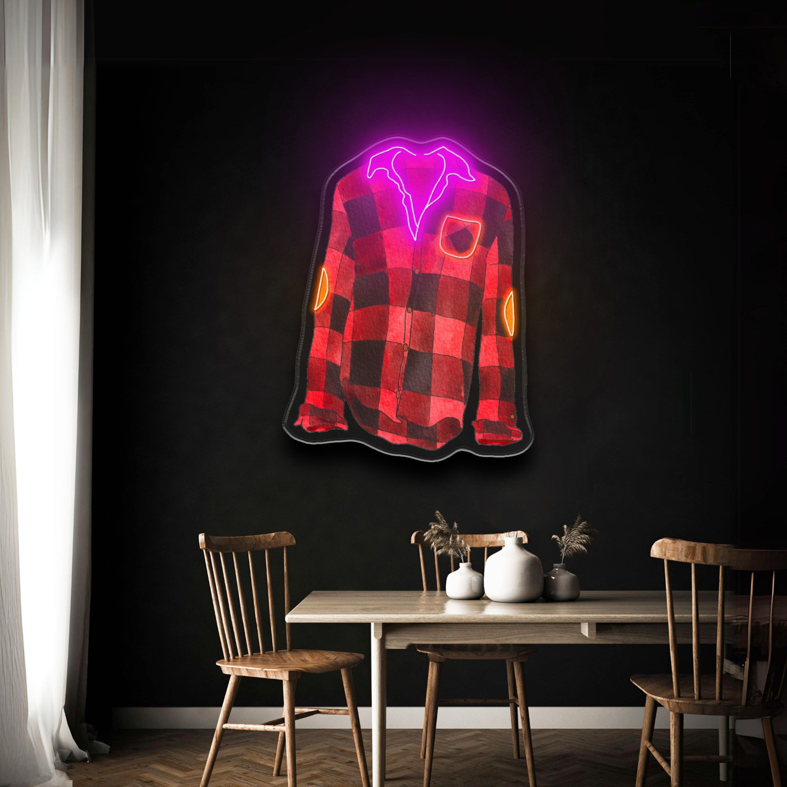 Flannel Shirt Cozy Vibes Neon Signs For Sale