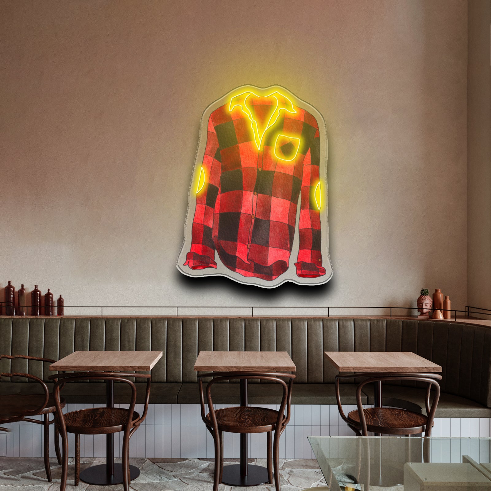 Flannel Shirt Cozy Vibes Neon Signs For Sale