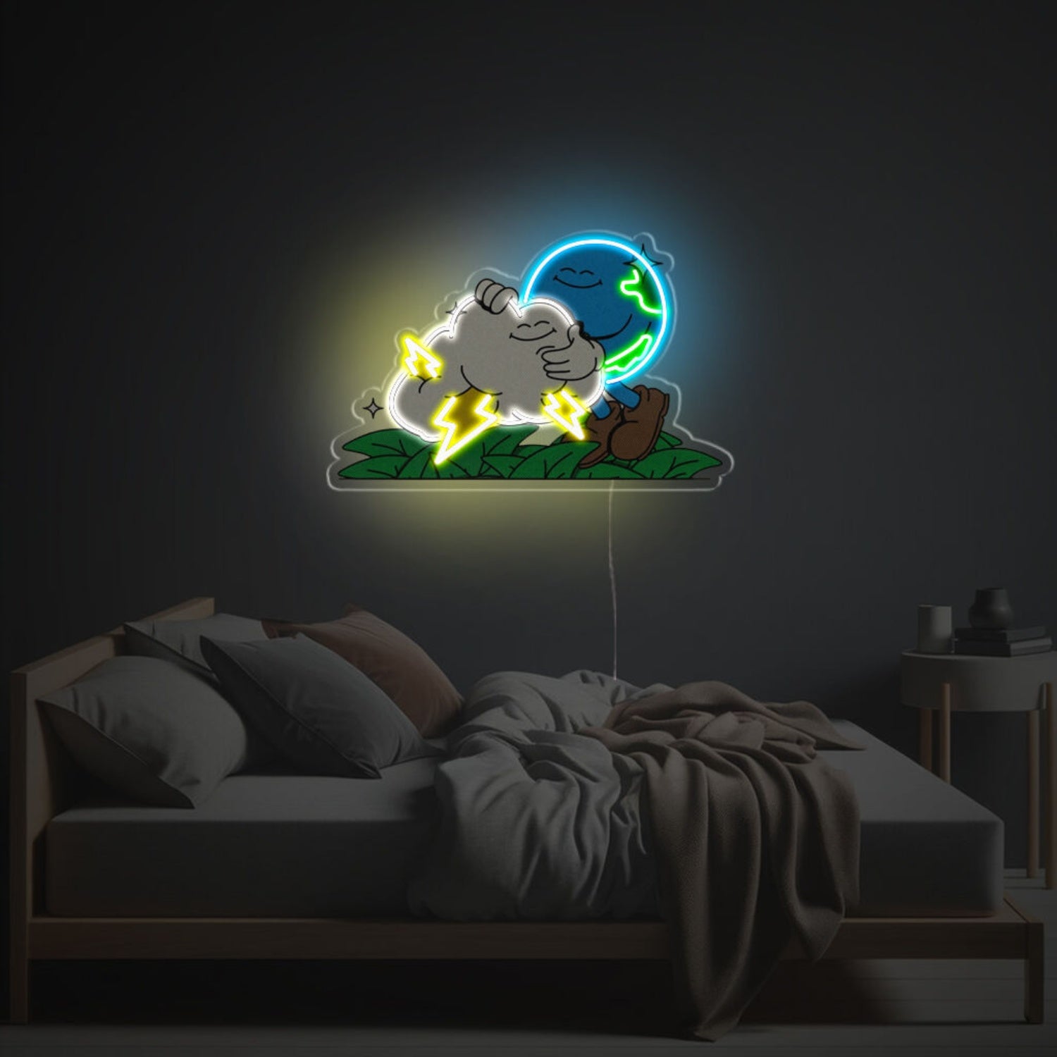 Flash Cloud Huging The Earth Led Neon Acrylic Artwork | Shineneon
