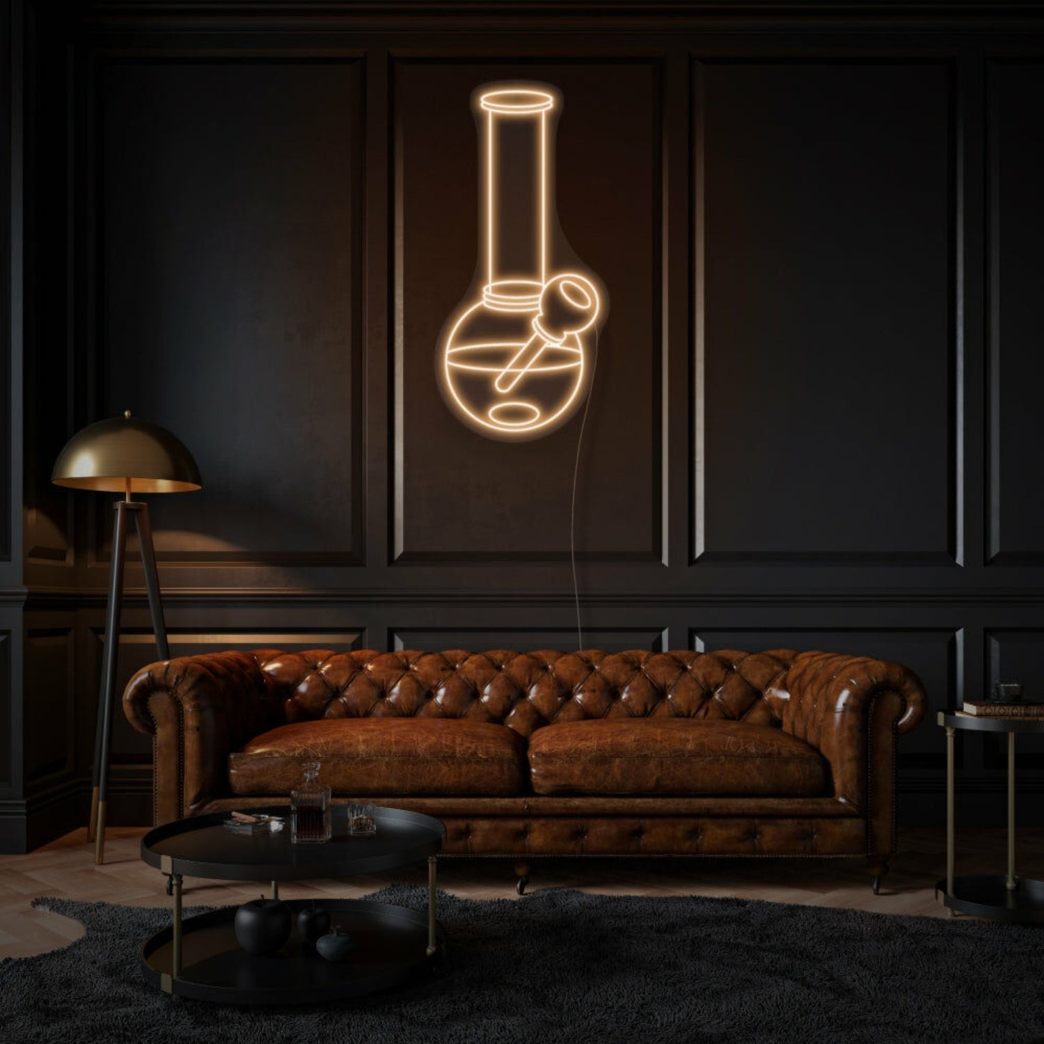 Flask With Weed Sign Neon Edgy And Trendy Statement - Shineneon