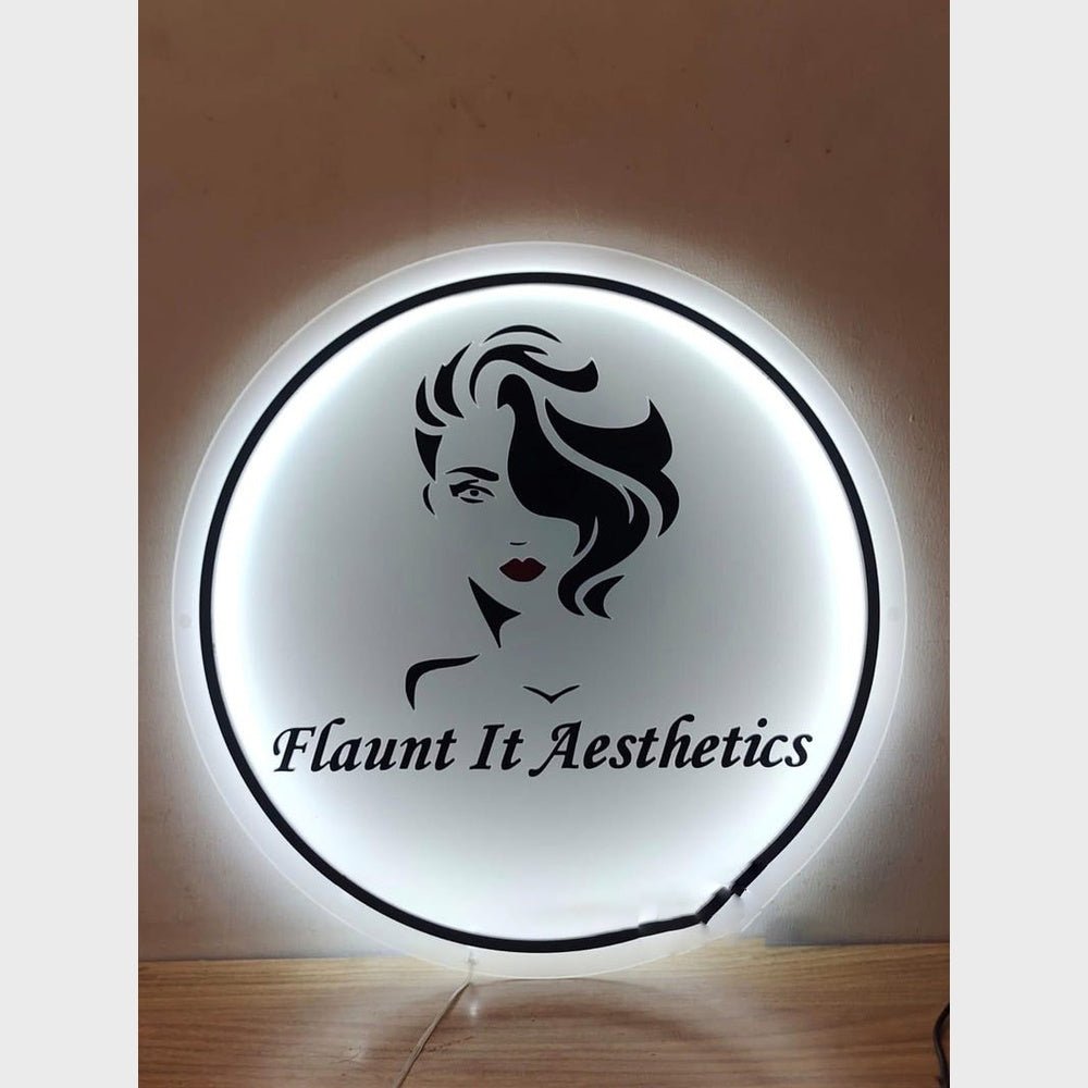 Flaunt It Aesthetics Acrylic Business Logo Sign - Shineneon