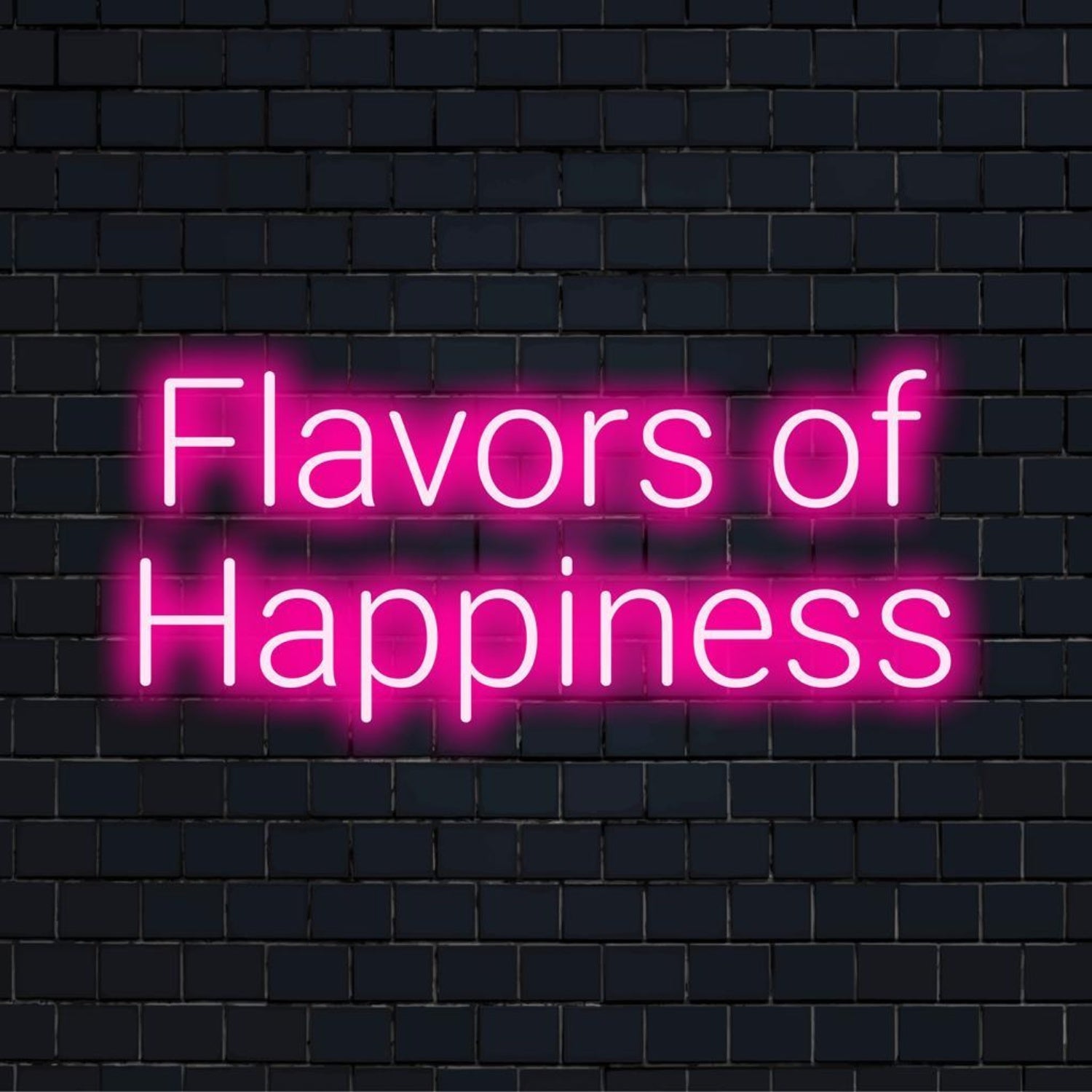 Flavors Of Happiness Soft Pink Glow Led Neon Sign For Cafe Home Wall Decor | Shineneon