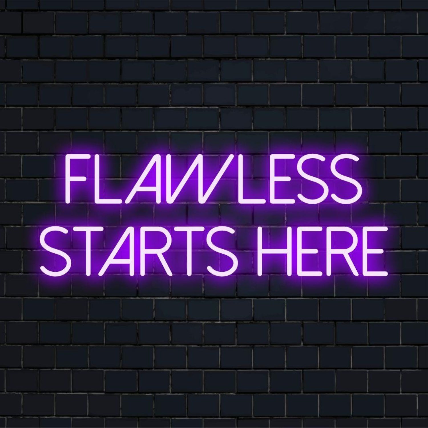 Flawless Starts Here Purple Led Neon Sign For Modern Salon Boutique Decor | Shineneon