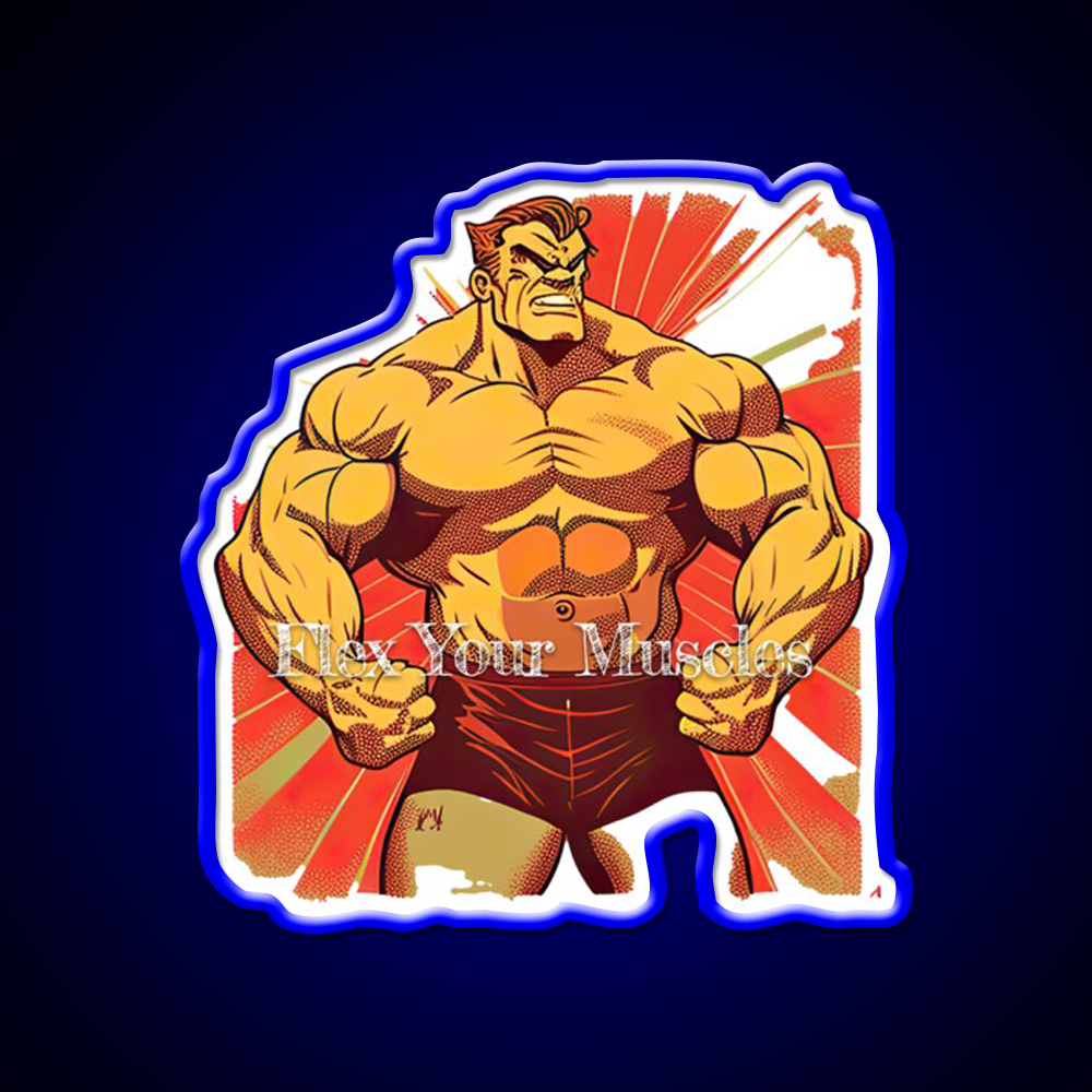 Flex Your Muscles Gym Fitness Led Neon Sign Rgb Color