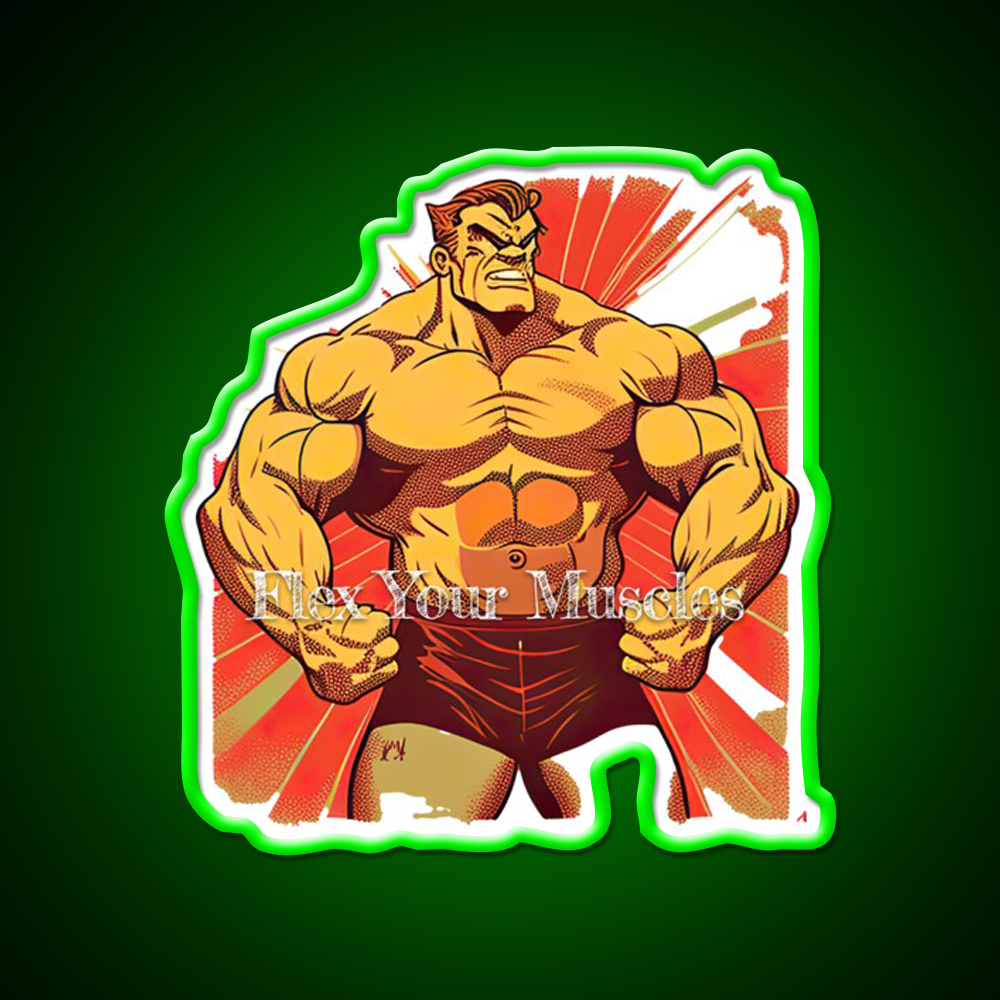 Flex Your Muscles Gym Fitness Led Neon Sign Rgb Color