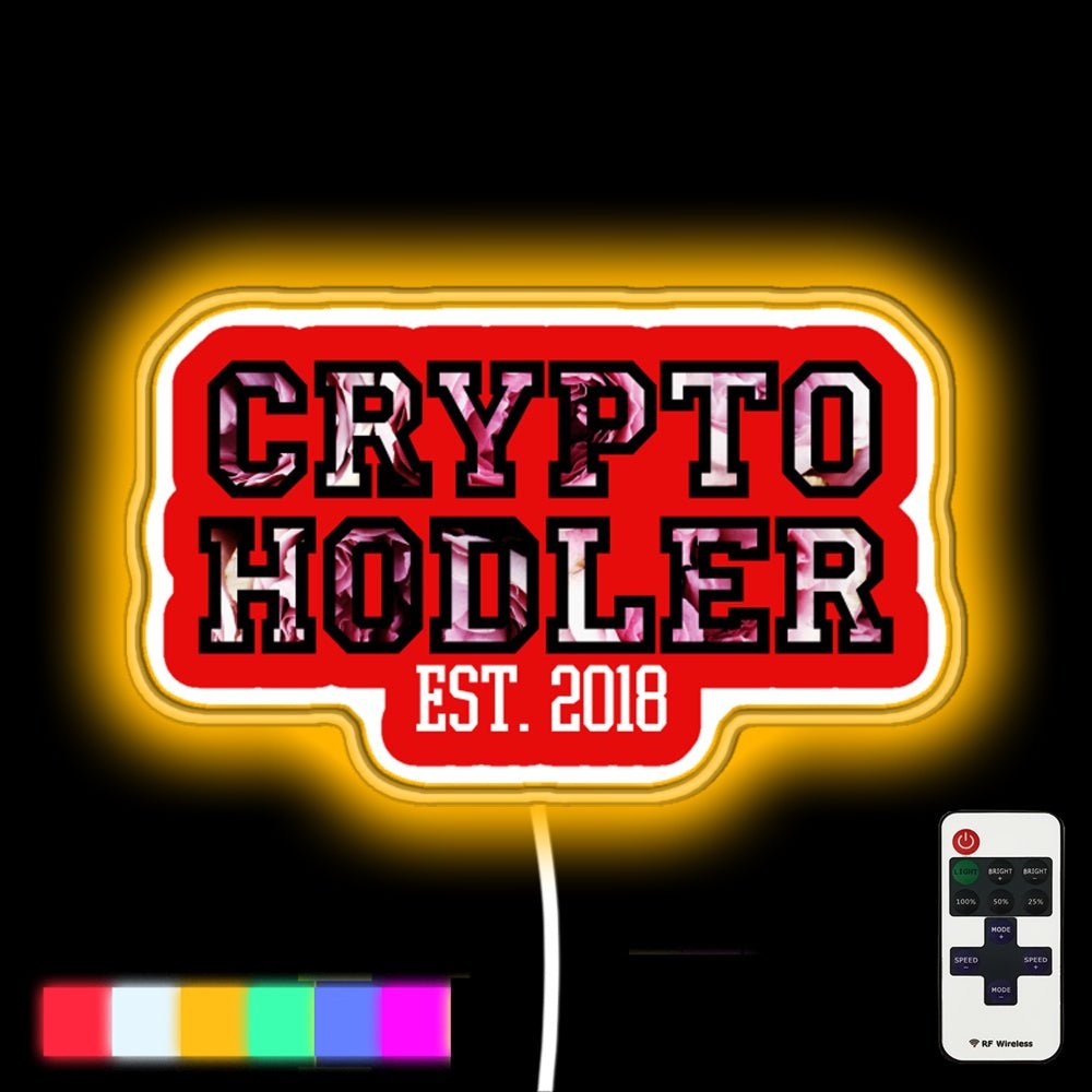 Floral Crypto Hodler Led Neon Sign - Shineneon