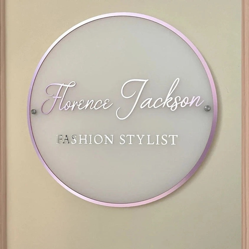 Florence Jackson Fashion Stylist Acrylic Business Logo Sign