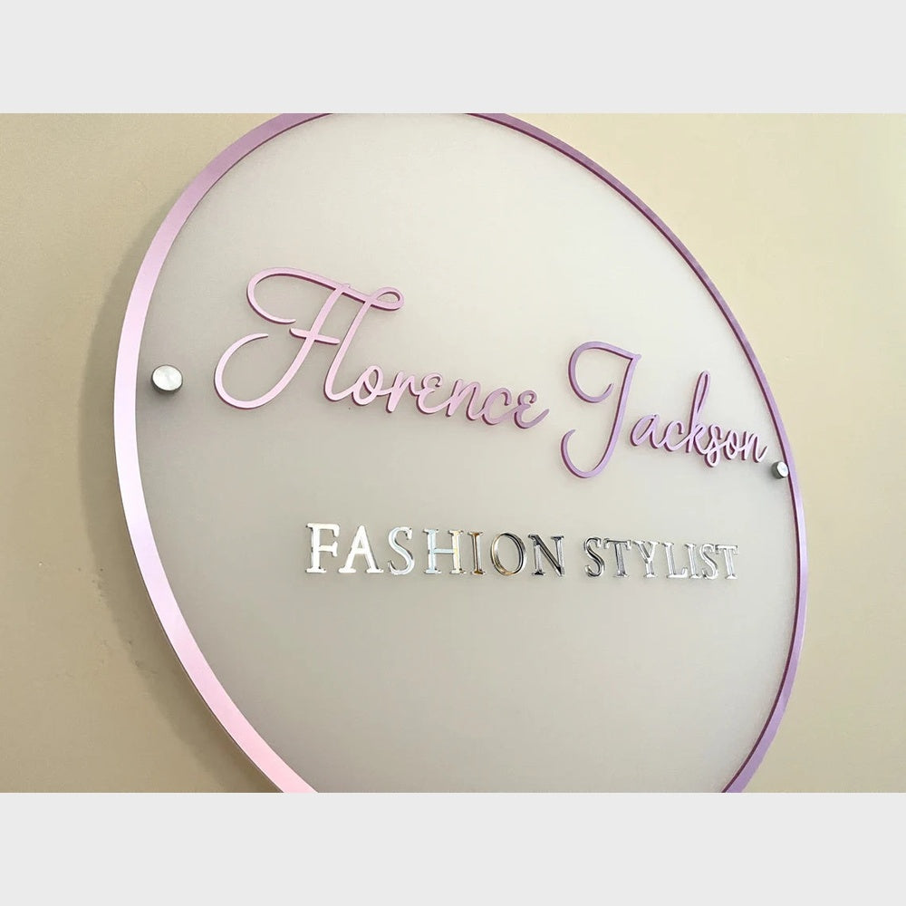 Florence Jackson Fashion Stylist Acrylic Business Logo Sign
