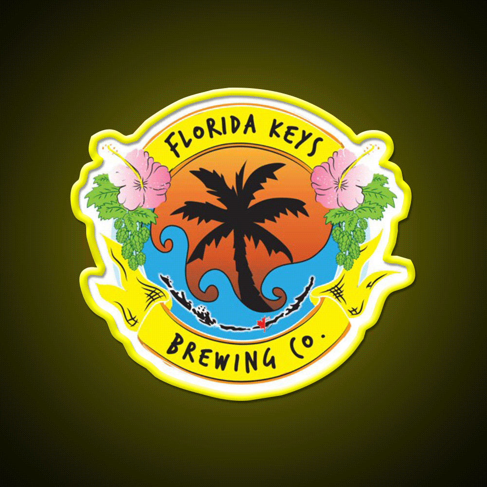 Florida Keys Brewing Company Beer Bar Decor Led Neon Sign Rgb Color - Custom LED neon sign front view