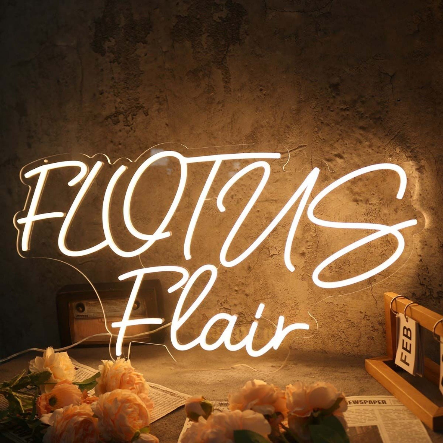 Flotus Flair Yellow Led Neon Sign - Shineneon