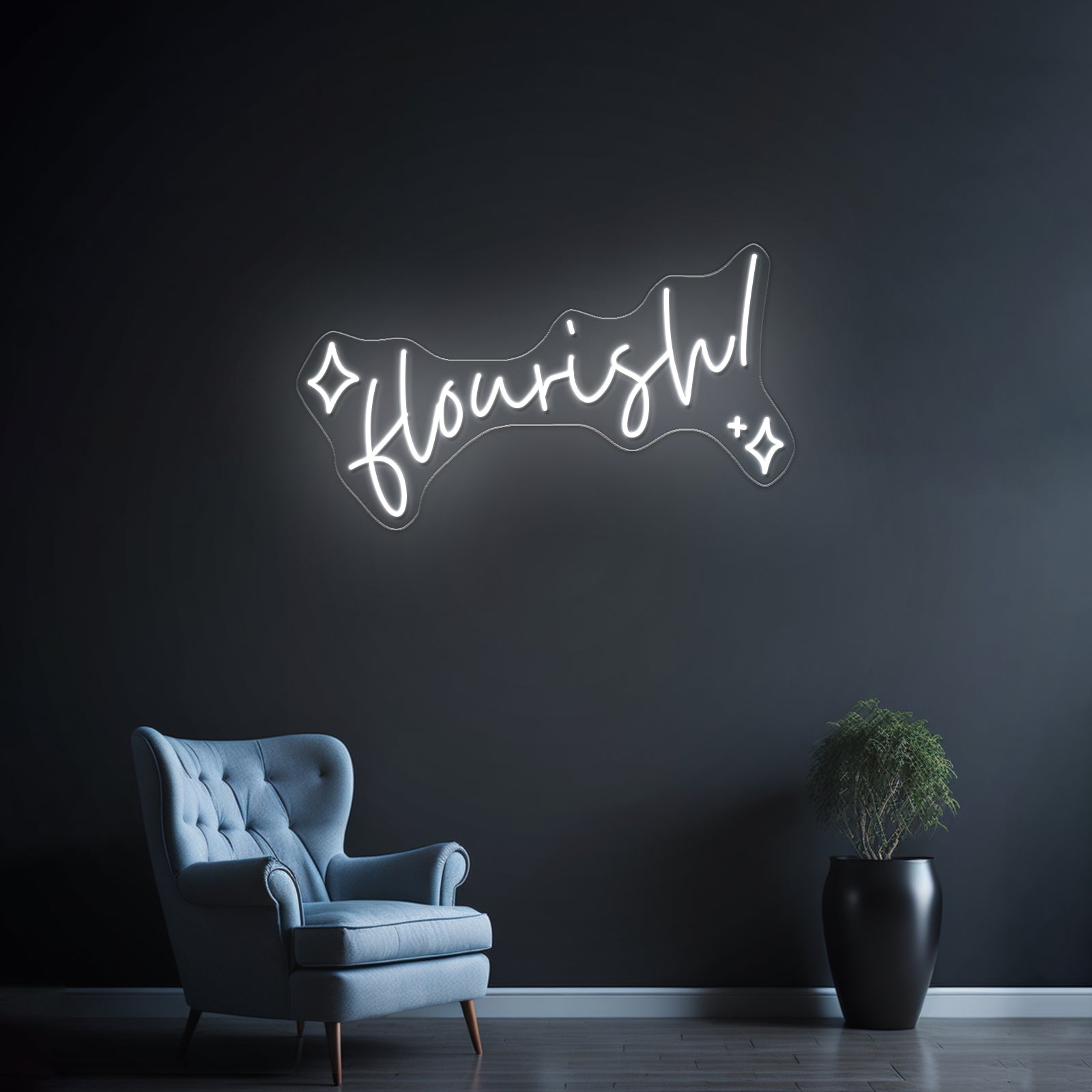 Flourish Artwork Personalized Light Up Sign