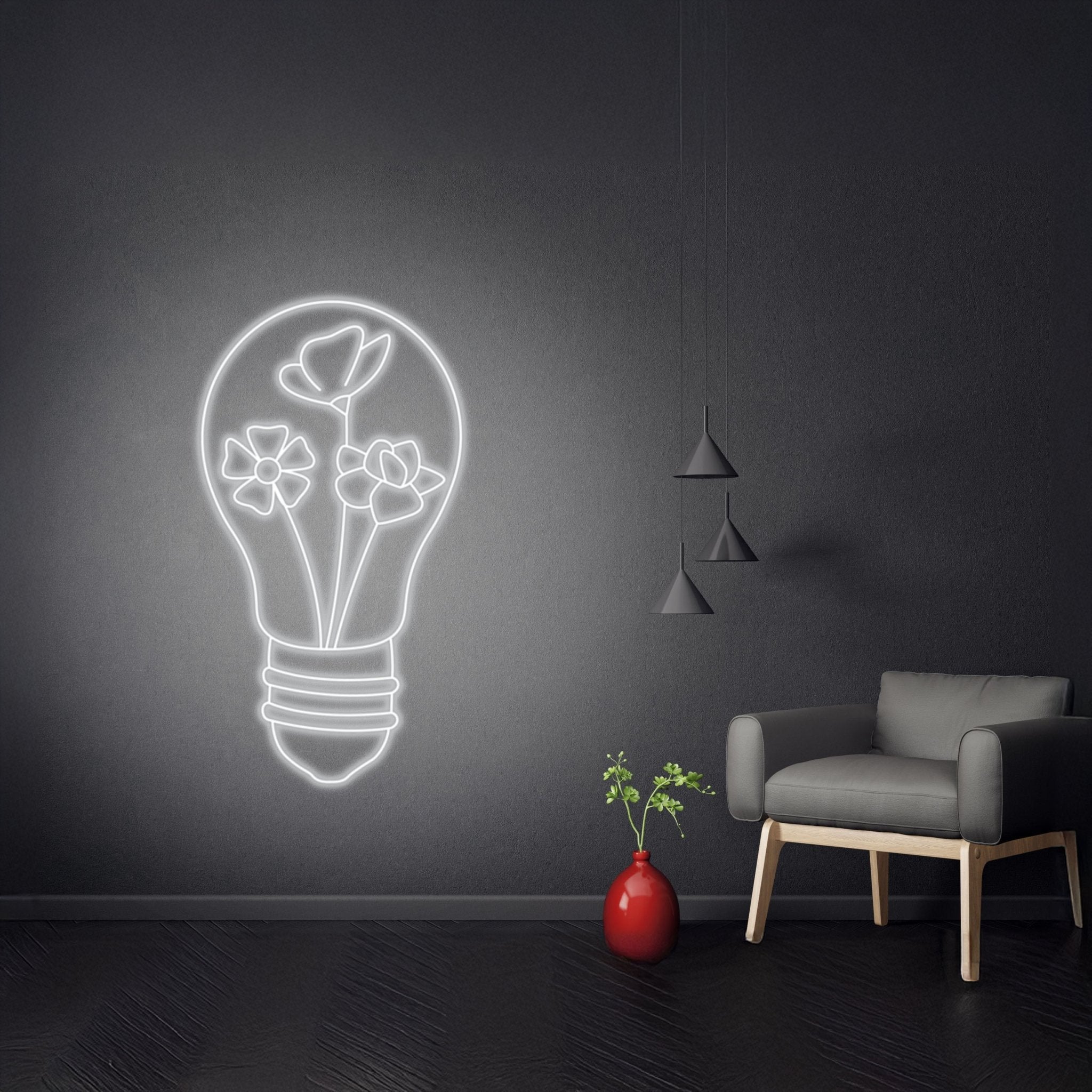 Flower Light Bulb Led Sign - Shineneon