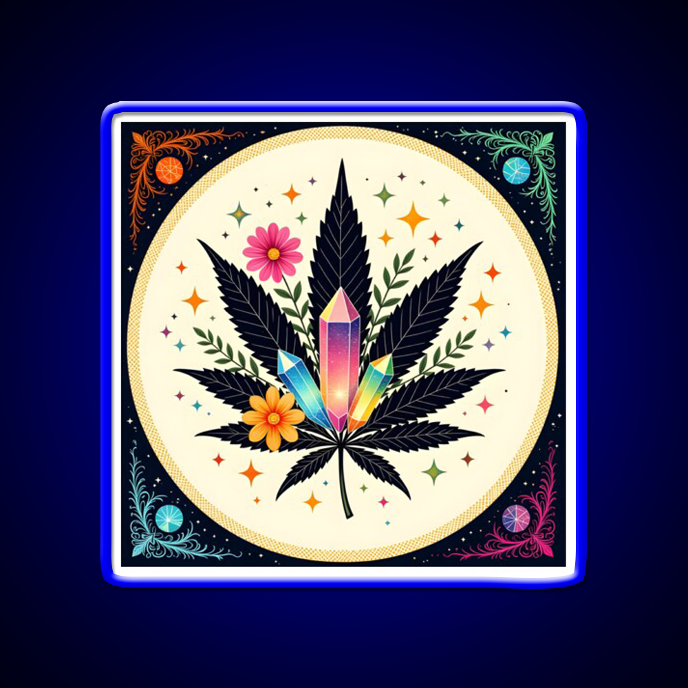Flower Power Hemp Inspired Green Leaf Led Neon Sign Rgb Color - LED neon sign view 5