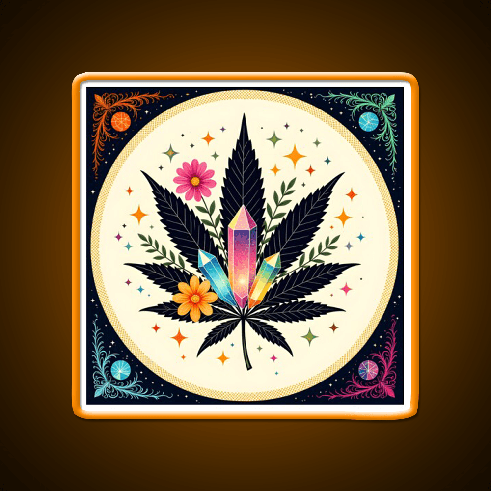 Flower Power Hemp Inspired Green Leaf Led Neon Sign Rgb Color - Shineneon