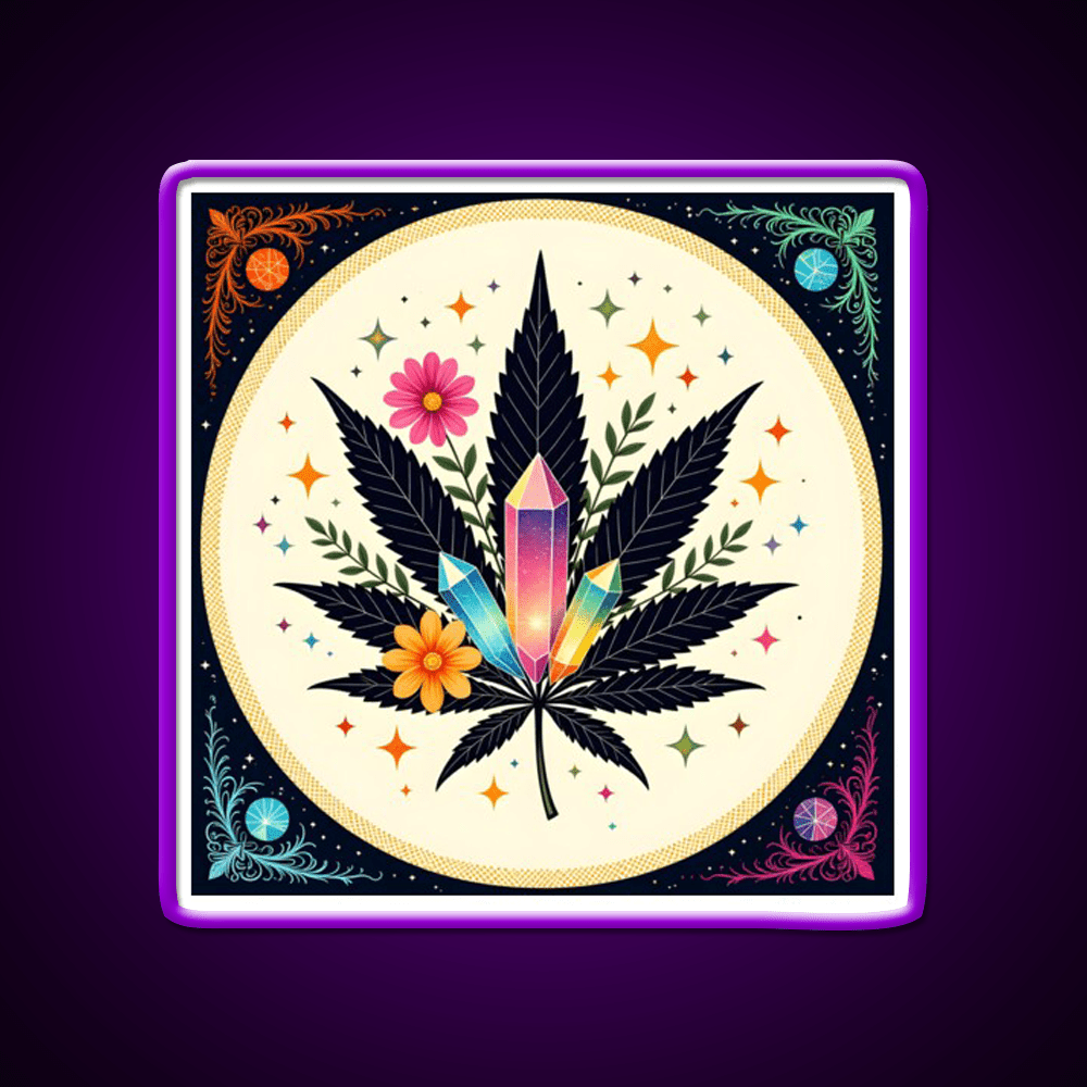 Flower Power Hemp Inspired Green Leaf Led Neon Sign Rgb Color - Shineneon