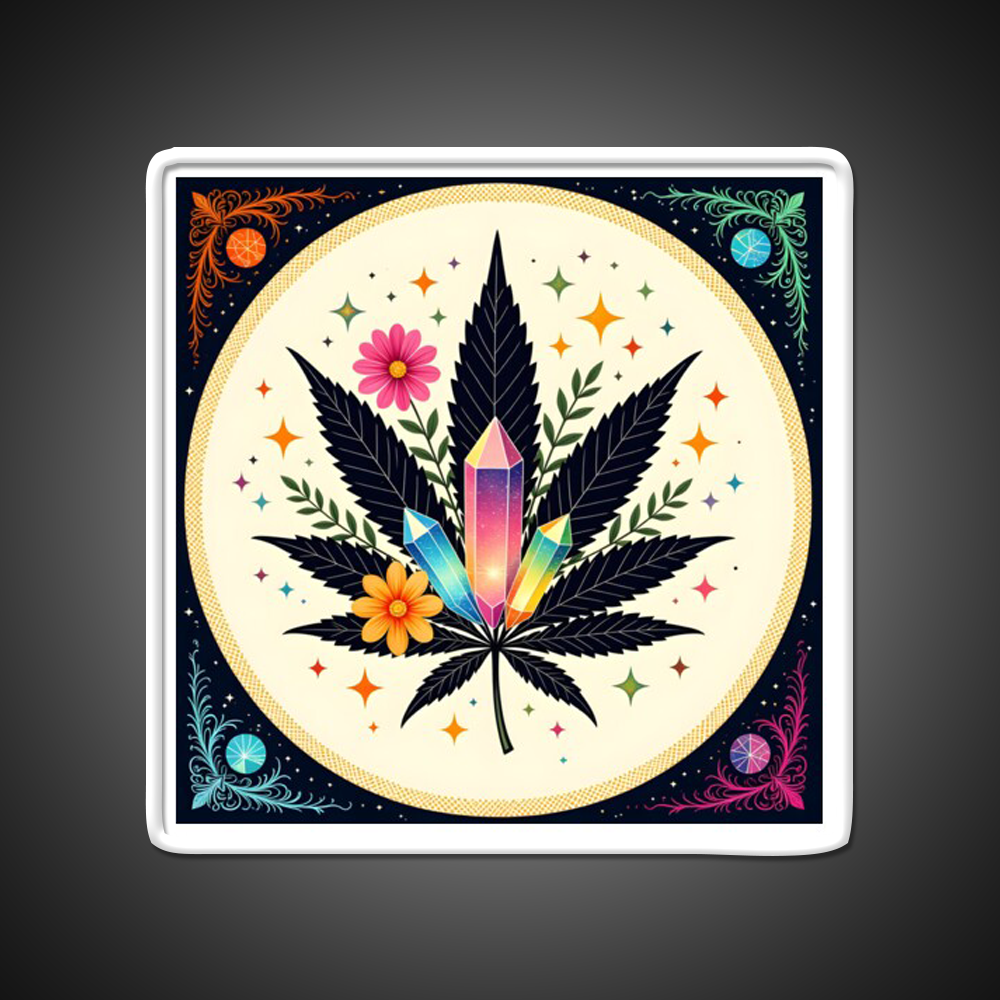 Flower Power Hemp Inspired Green Leaf Led Neon Sign Rgb Color - LED neon sign view 11