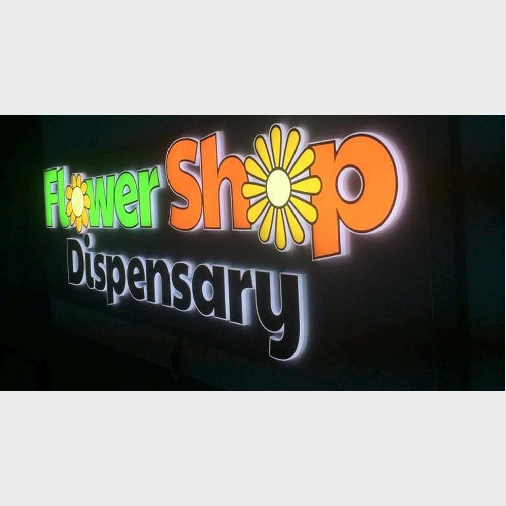 Flower Shop Dispensary 3D Frontlit And Backlit Channel Letter Led Light Sign - Shineneon