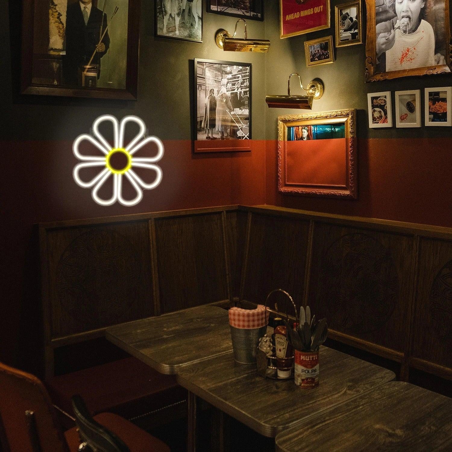 Flower White Yellow Led Neon Sign Modern Indoor Decoration For Home And Cafe | Shineneon