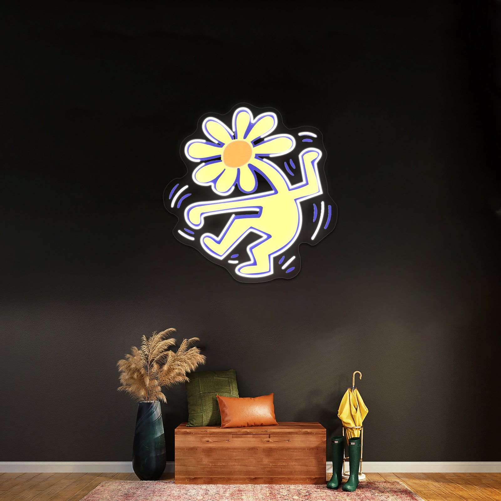 Flowerhead Artwork Personalized Light Up Sign | Shineneon