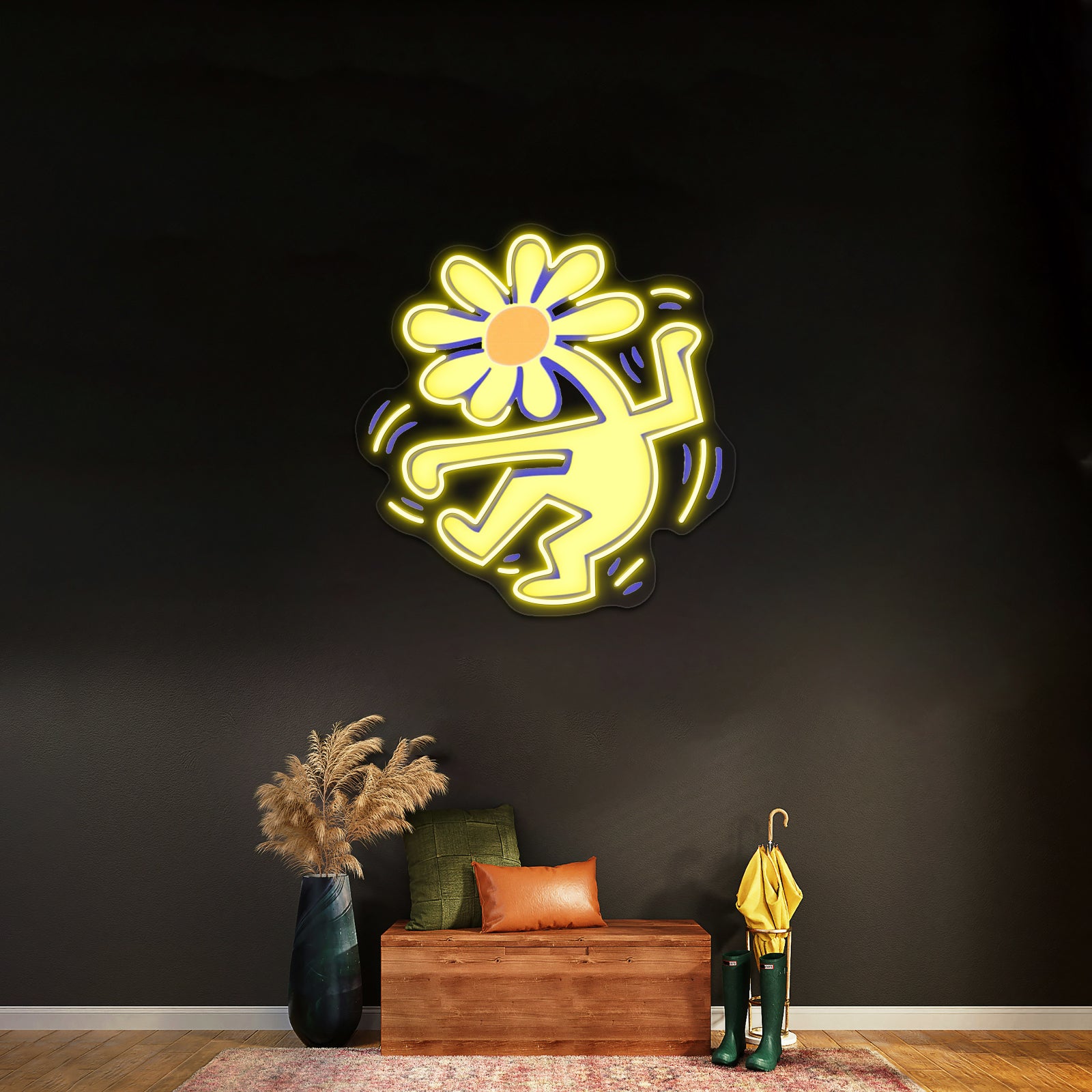 Flowerhead Artwork Personalized Light Up Sign | Shineneon