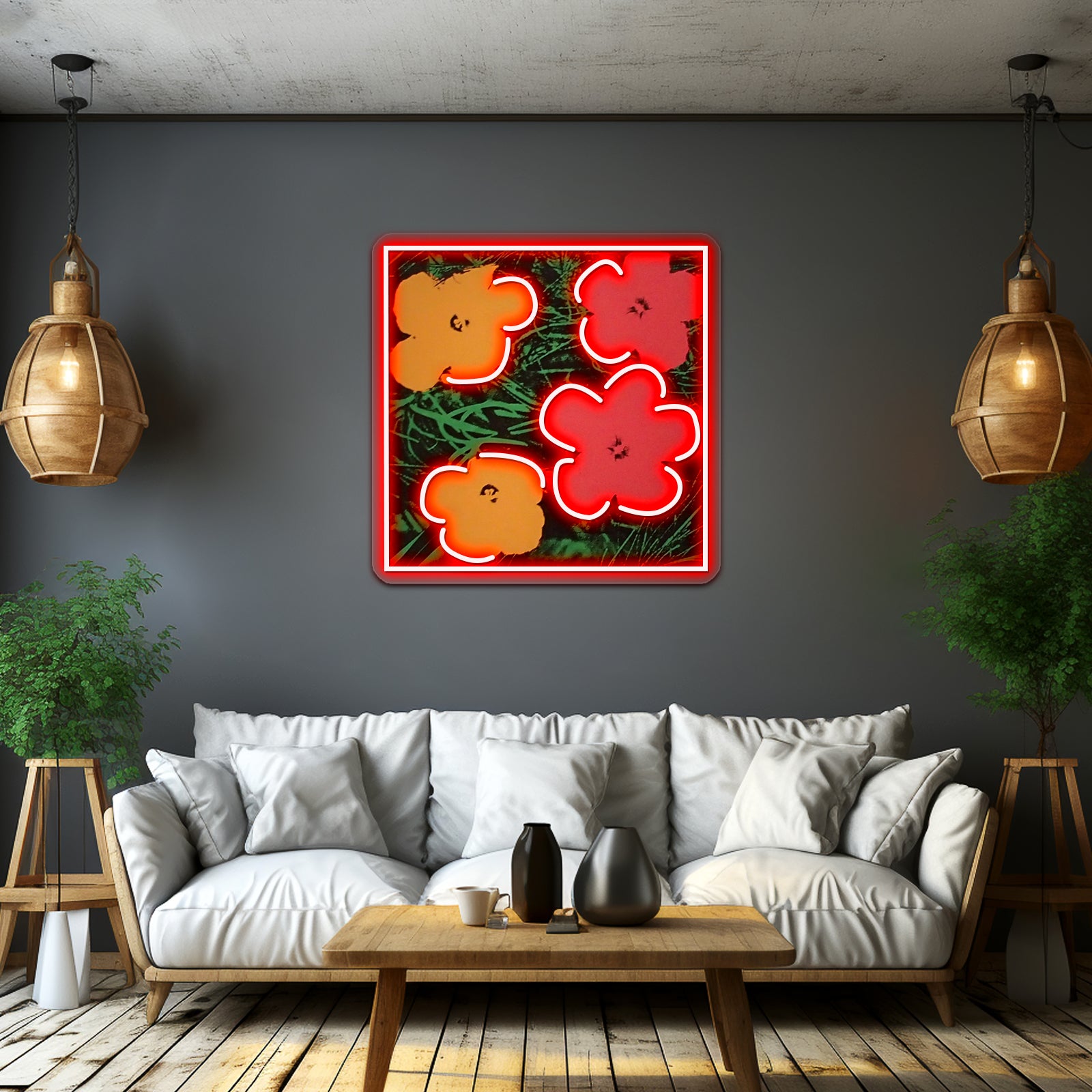 Flowerhol Artwork Personalized Light Up Sign - Custom LED neon sign front view