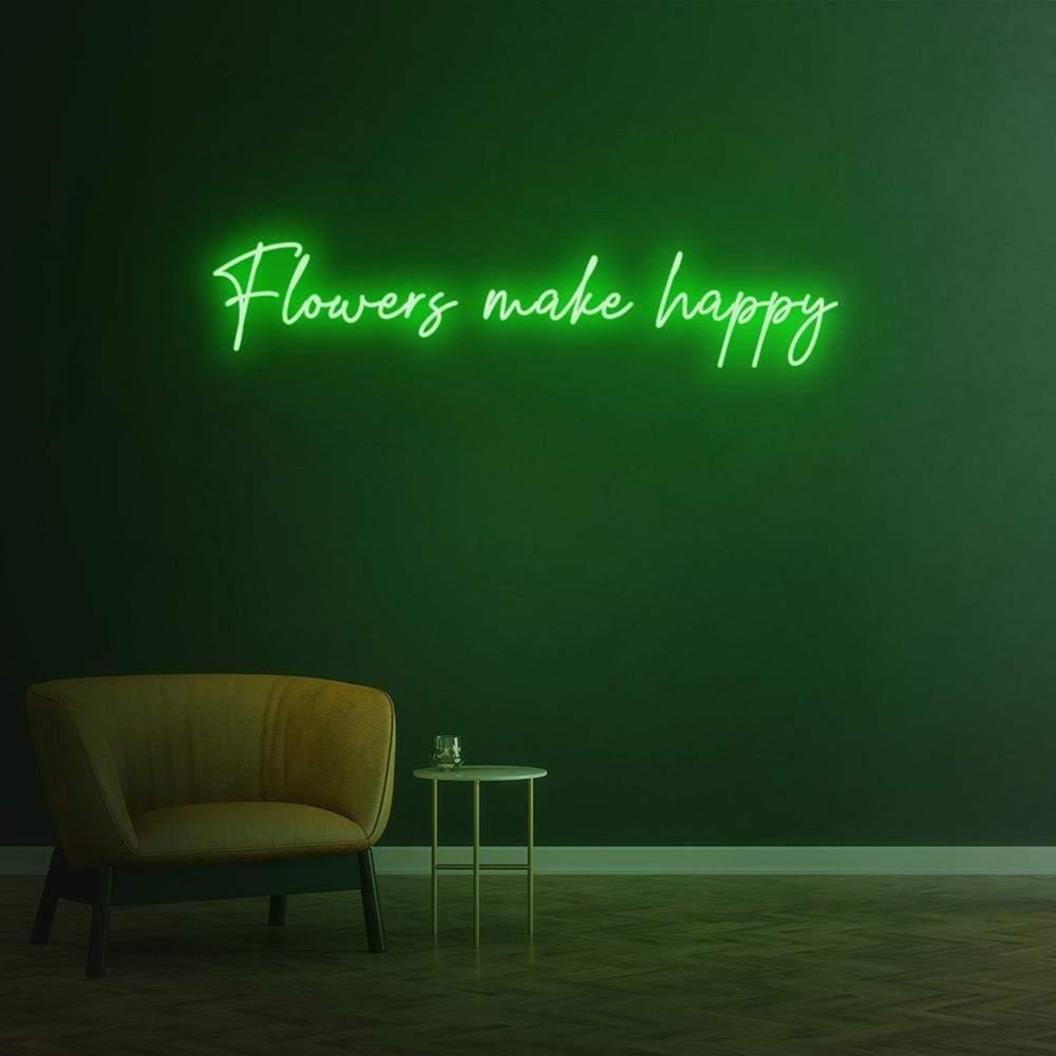 Flowers Make Happy Vibrant Led Neon Sign For Artistic Indoor Decor | Shineneon