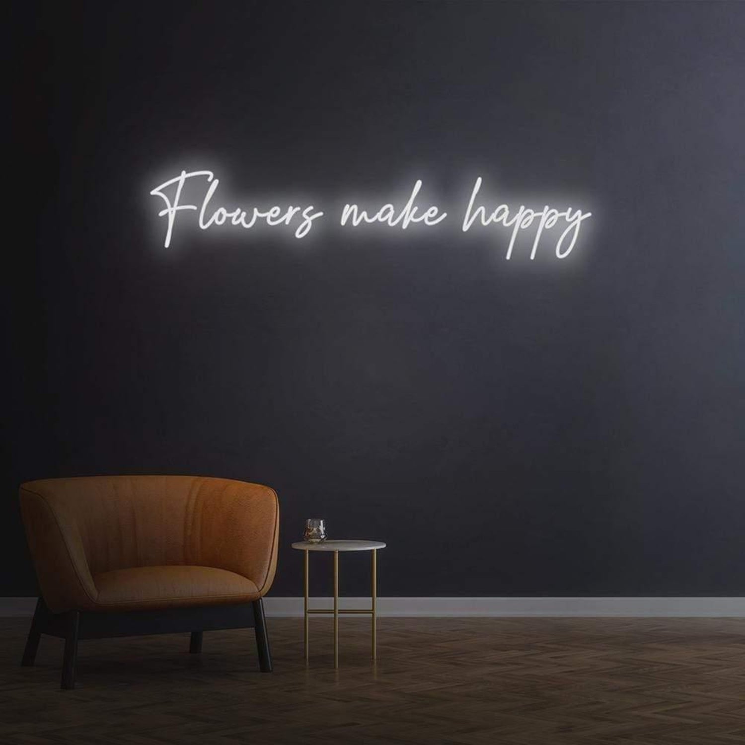 Flowers Make Happy Vibrant Led Neon Sign For Artistic Indoor Decor | Shineneon