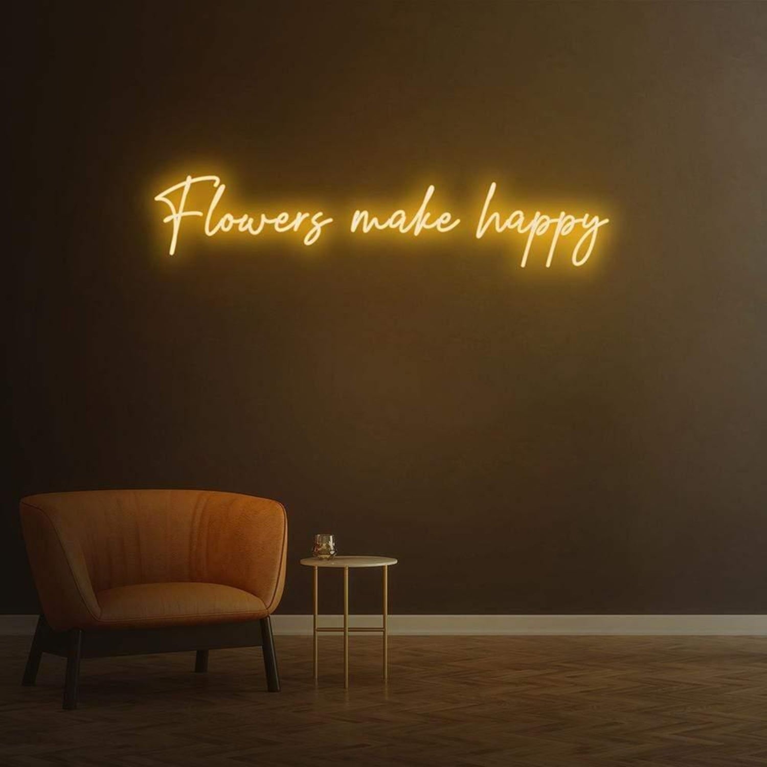 Flowers Make Happy Vibrant Led Neon Sign For Artistic Indoor Decor | Shineneon