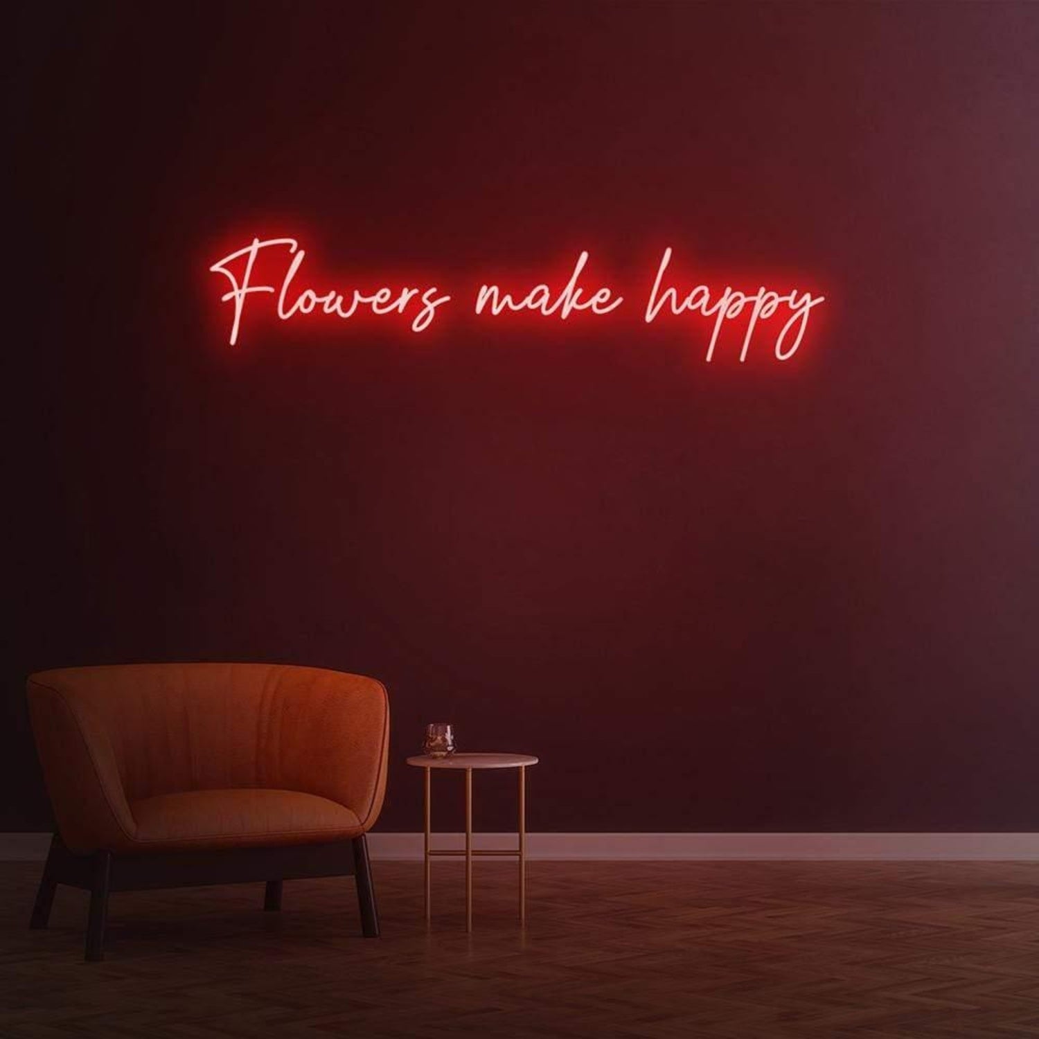 Flowers Make Happy Vibrant Led Neon Sign For Artistic Indoor Decor | Shineneon