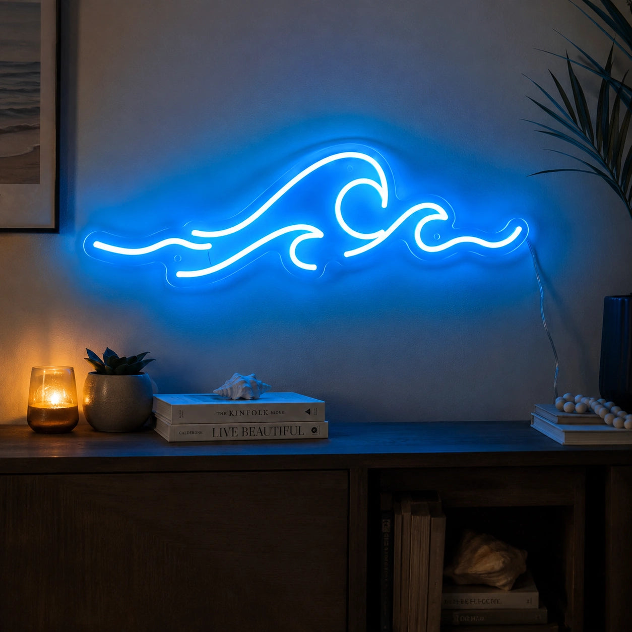 Flowing Wave Line Neon Sign LED Neon Sign real lifestyle scene