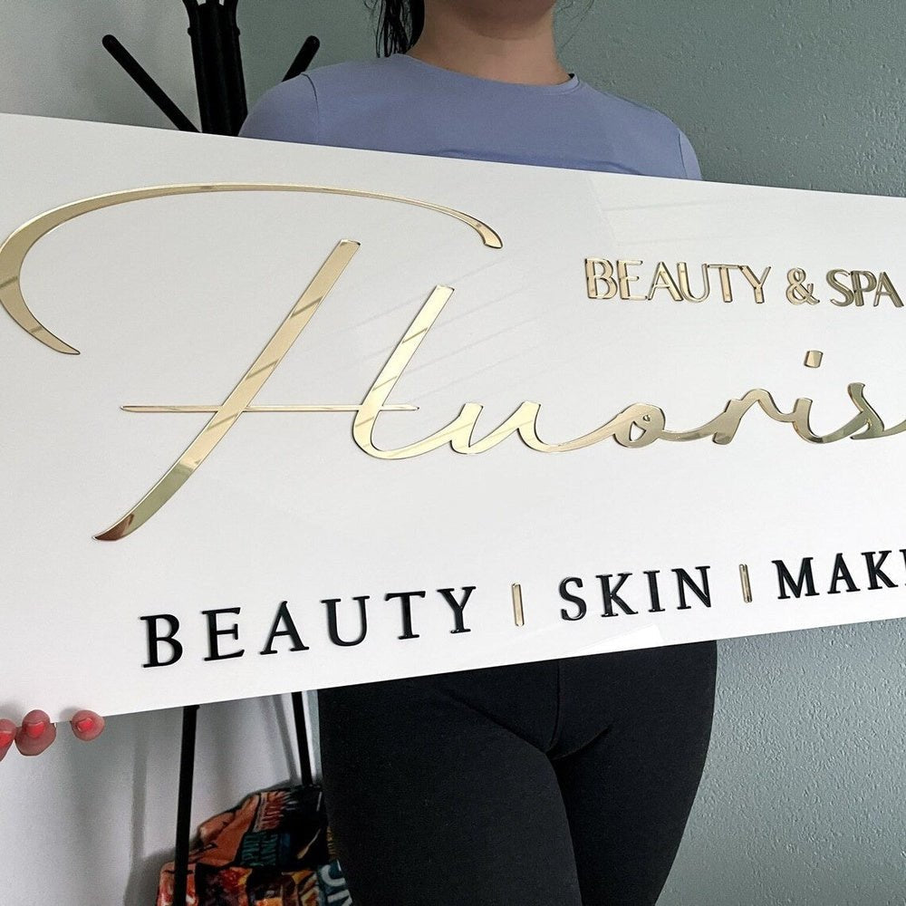 Fluoris Beauty Salon Acrylic Business Logo Sign - Shineneon