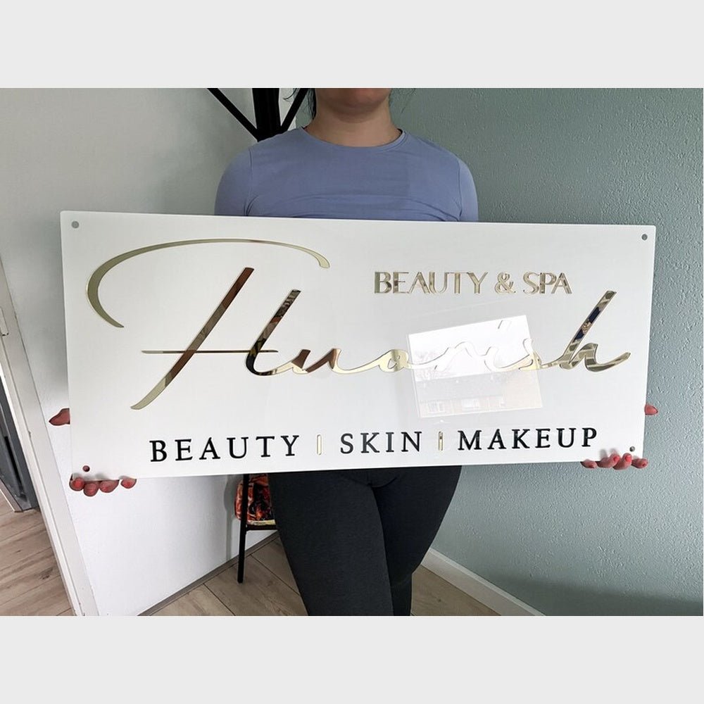 Fluorish Beauy Spa Acrylic Business Logo Sign - Shineneon
