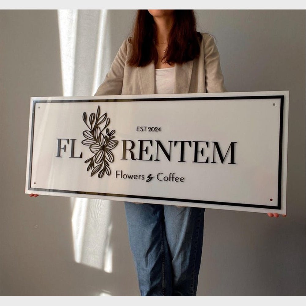 Fly Renteam Coffee Shop Acrylic Business Logo Sign - Shineneon