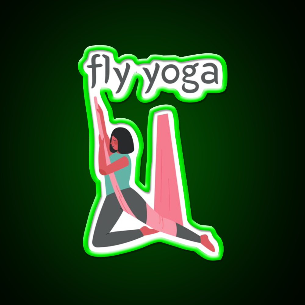 Fly Yoga Simple Yoga Led Neon Sign For Wellness Space Rgb Color